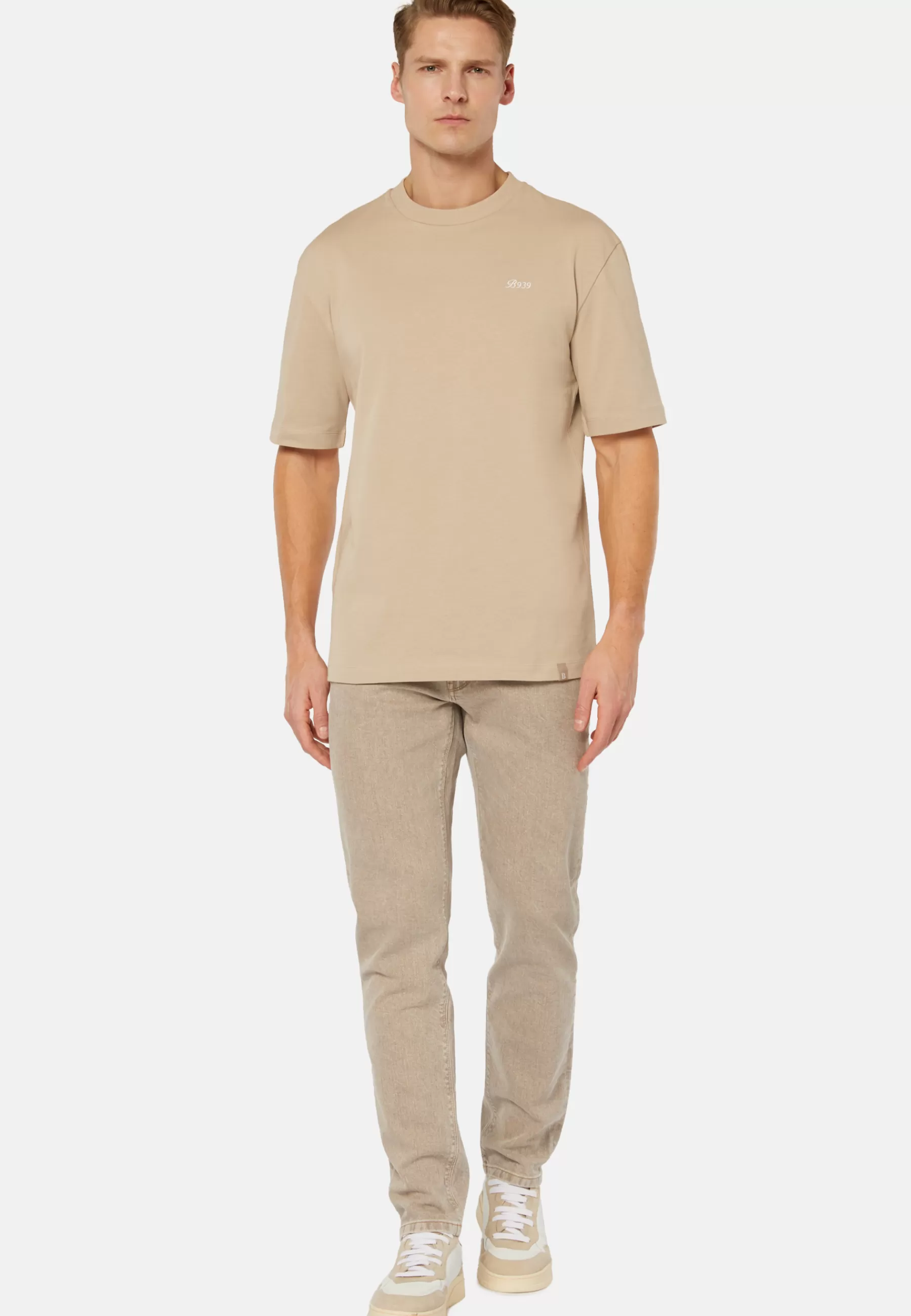 T-Shirts^Boggi Milano Organic Cotton Blend T-Shirt Beige