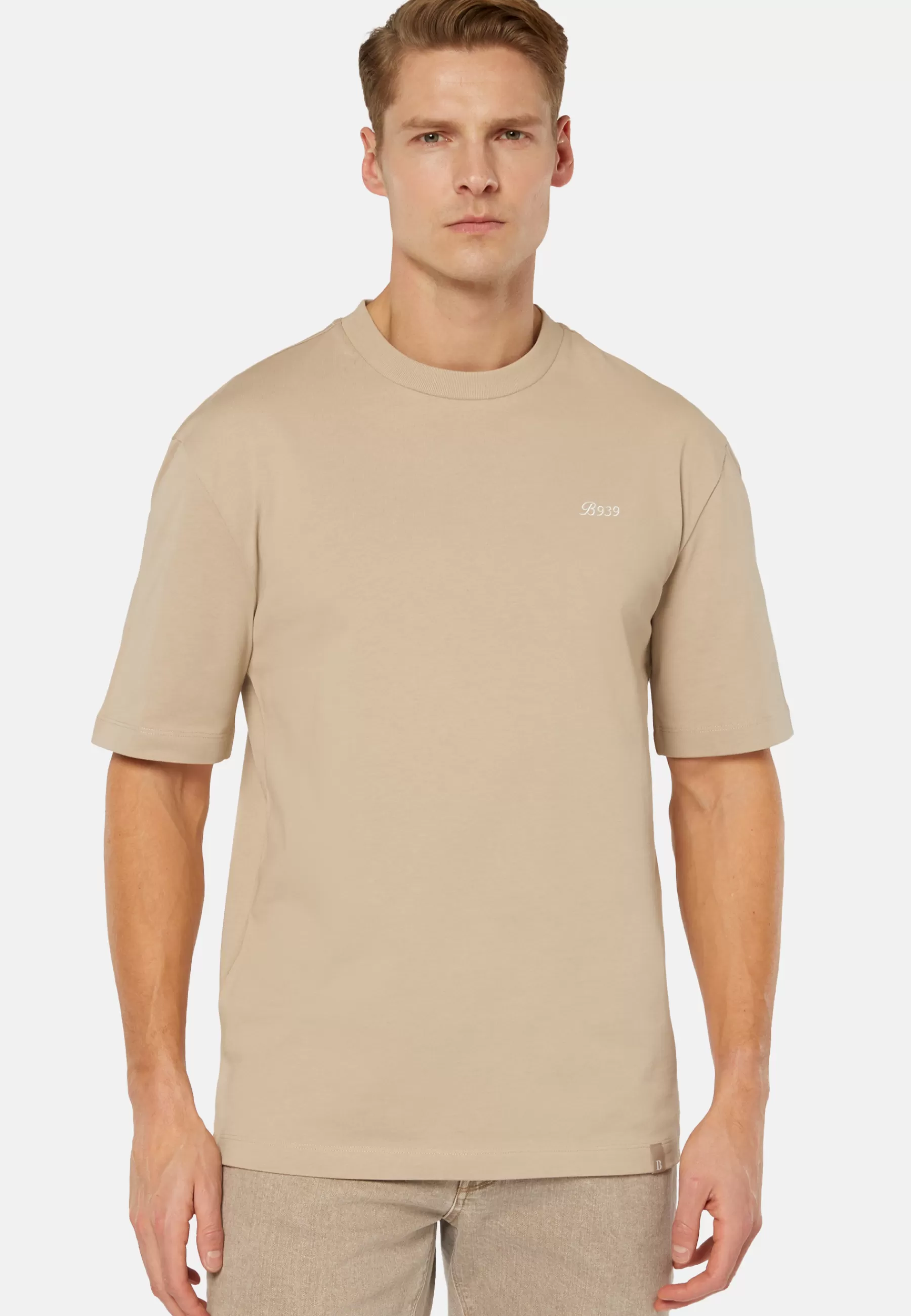 T-Shirts^Boggi Milano Organic Cotton Blend T-Shirt Beige