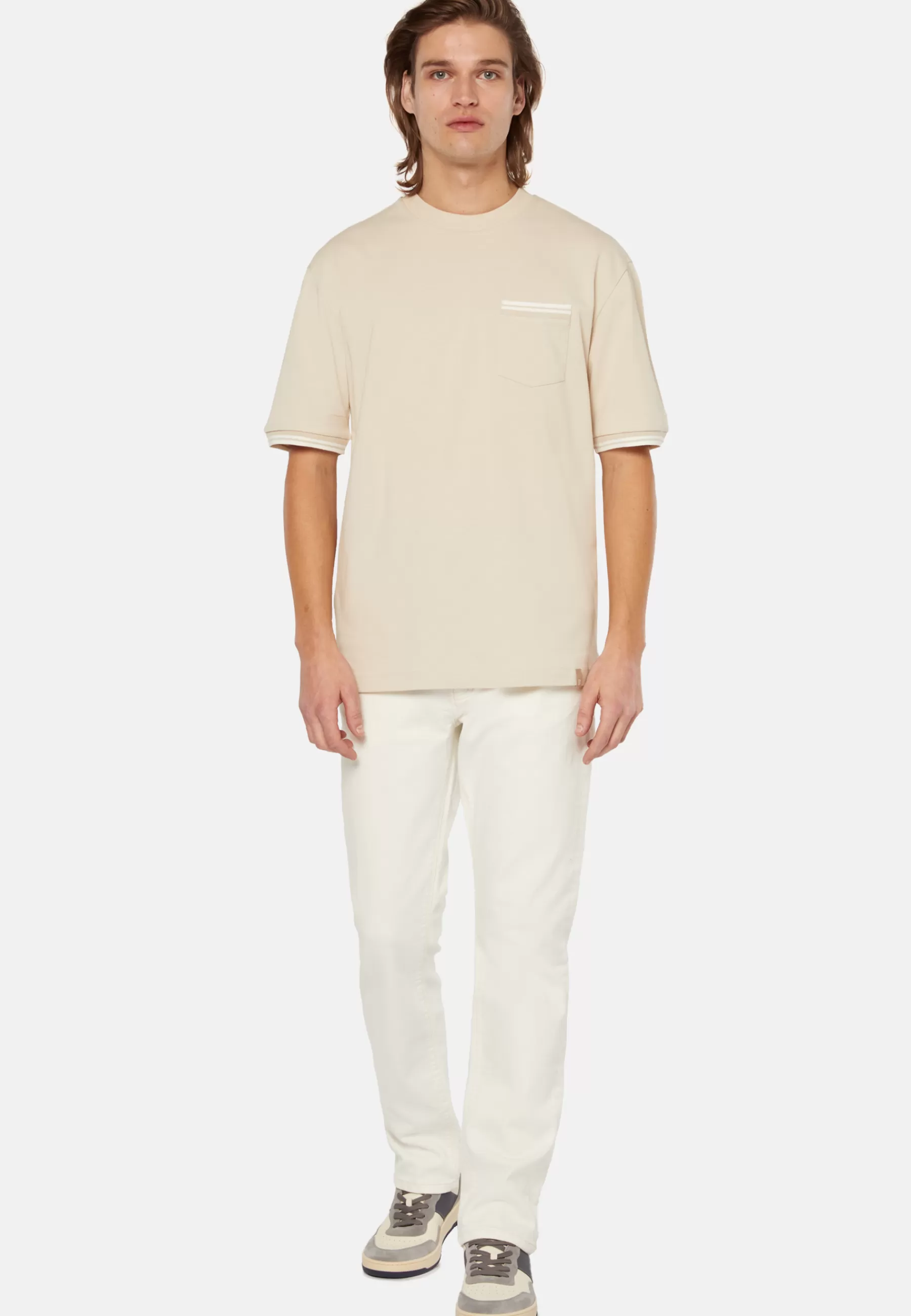 T-Shirts^Boggi Milano Organic Cotton Blend T-Shirt Sand