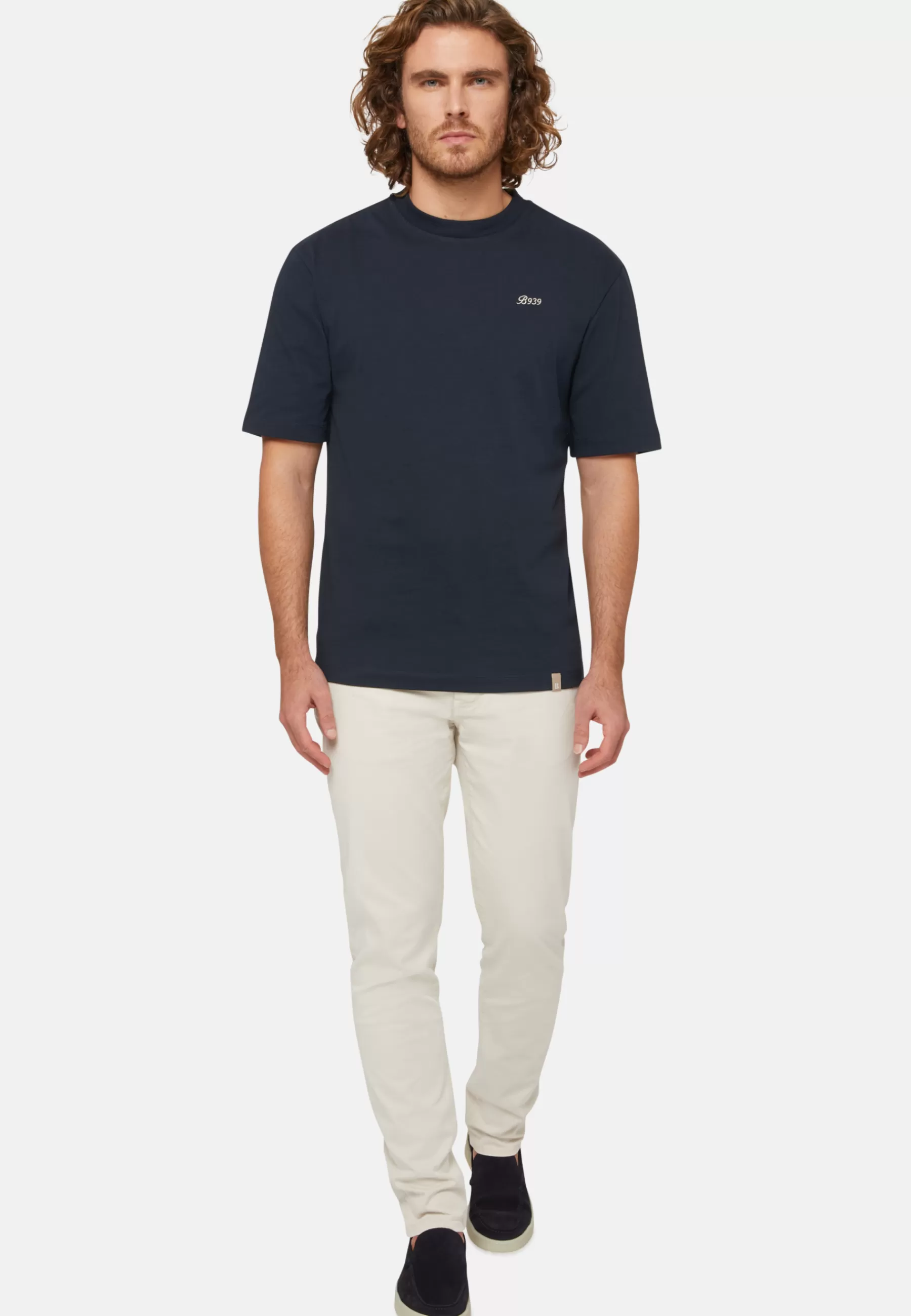 T-Shirts^Boggi Milano Organic Cotton Blend T-Shirt Navy blue