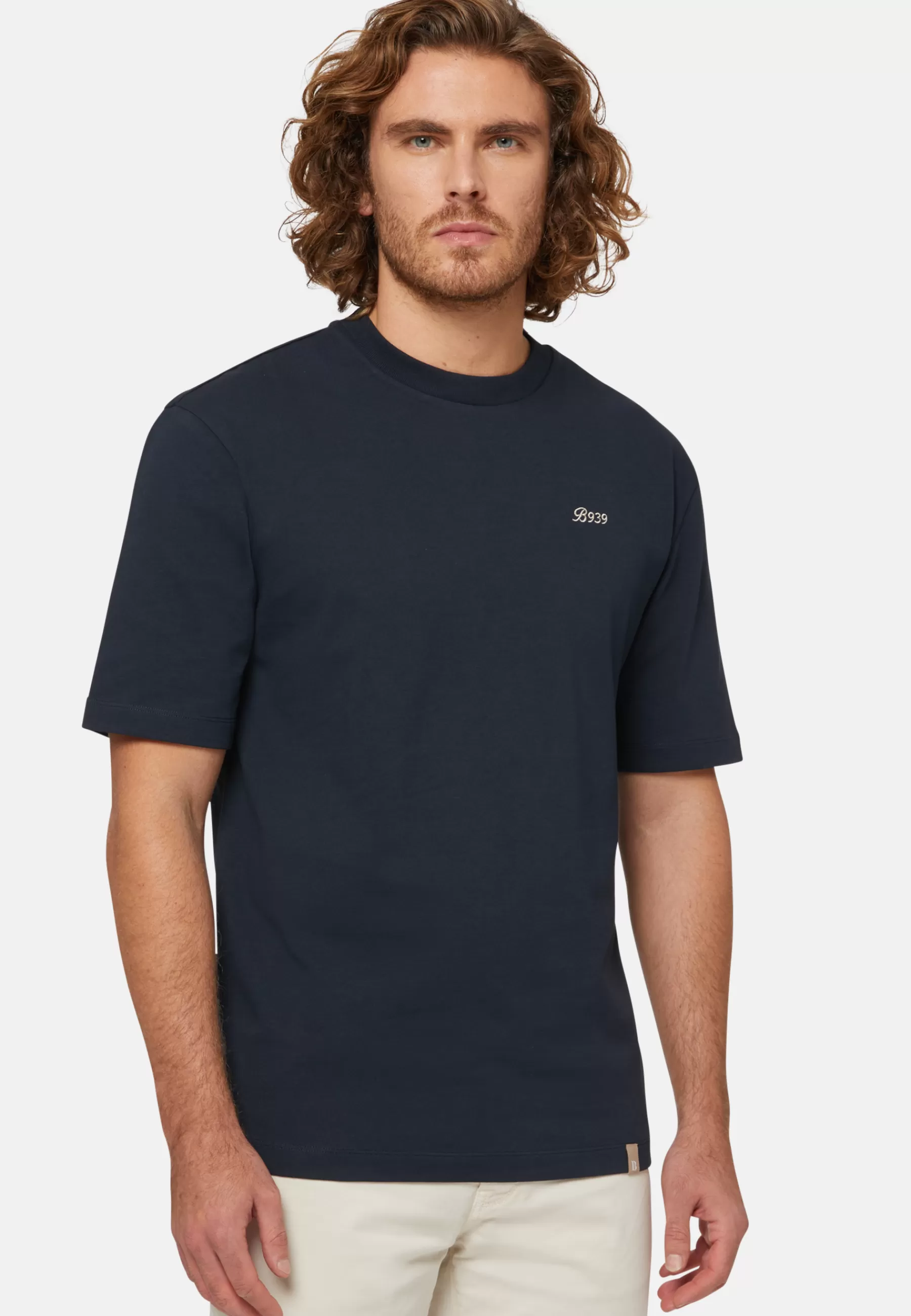 T-Shirts^Boggi Milano Organic Cotton Blend T-Shirt Navy blue