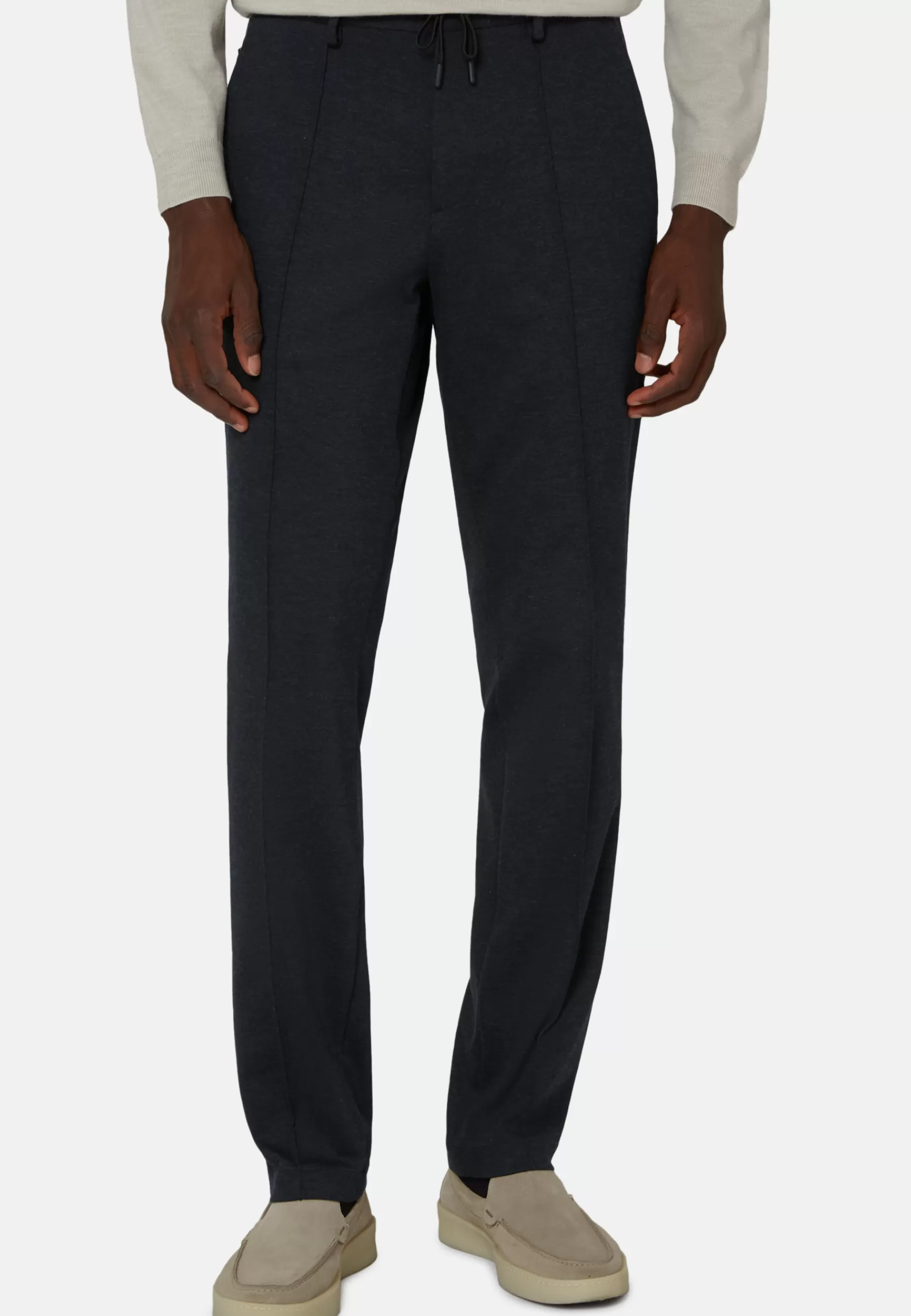 Pants^Boggi Milano Pants in a Stretch Viscose and Nylon blend Navy blue