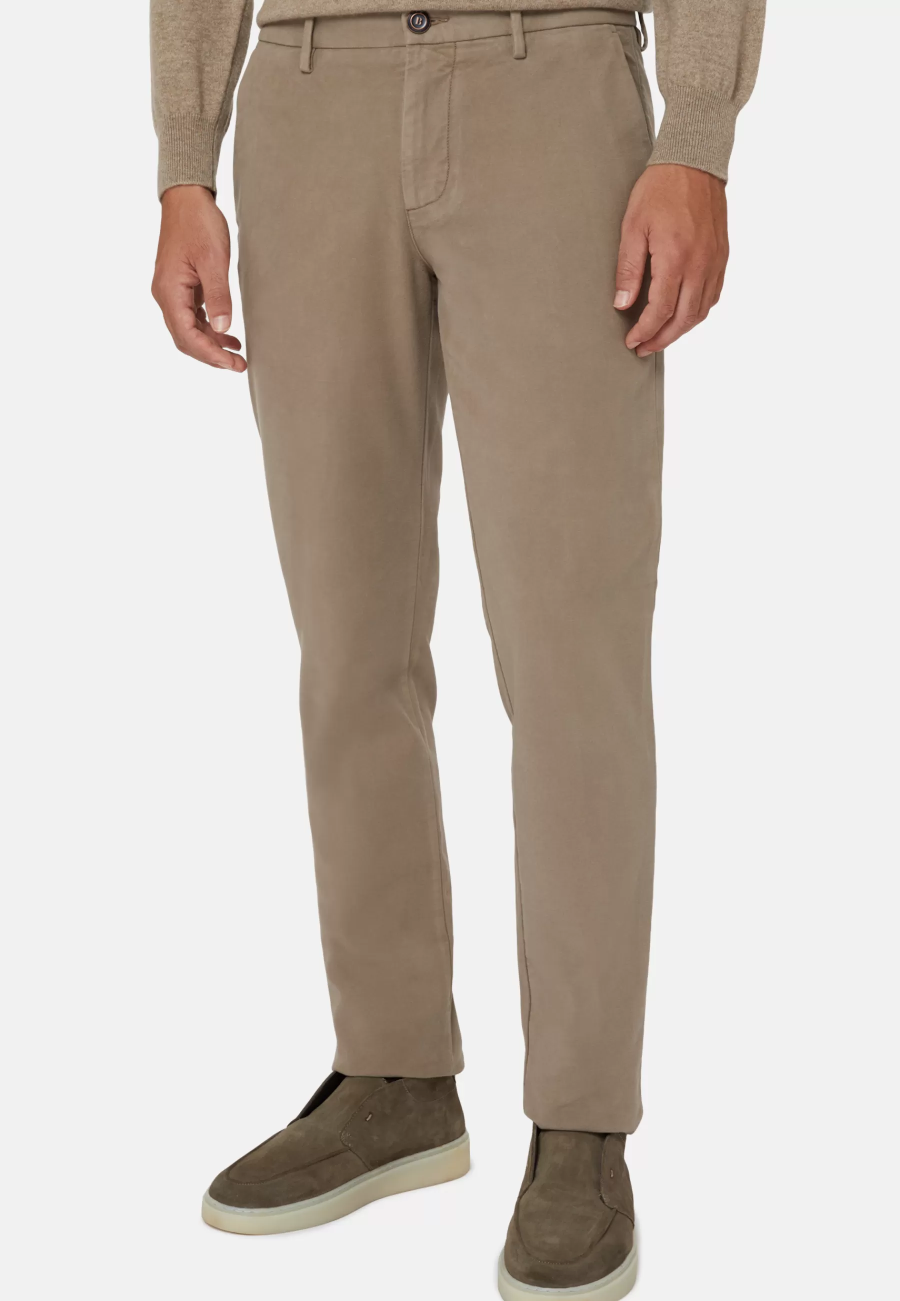 Pants^Boggi Milano Pants in Stretch Cotton Moleskin Taupe