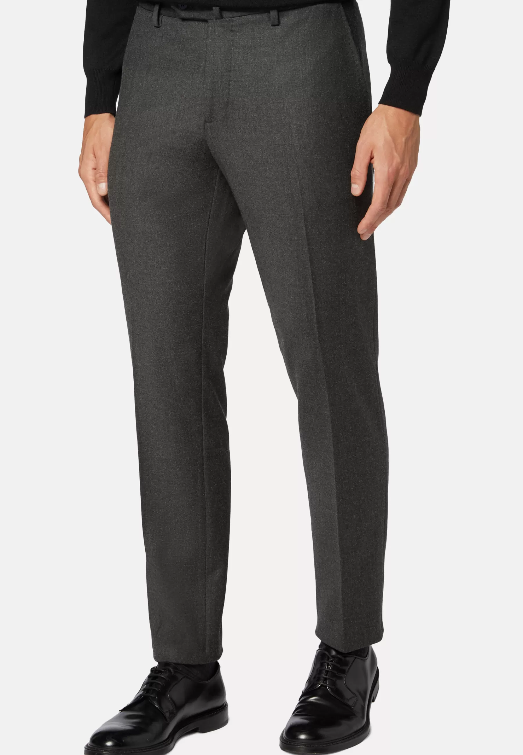 Pants^Boggi Milano Pants in Stretch Flannel Dark Grey