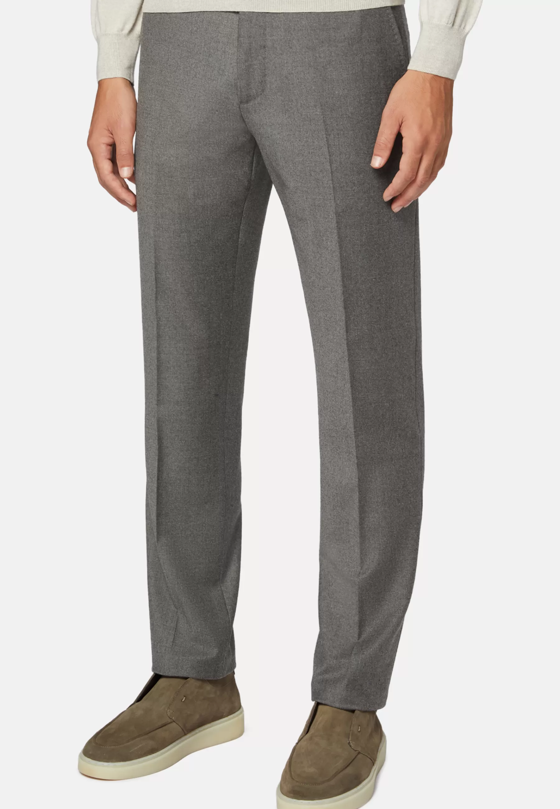 Pants^Boggi Milano Pants in Stretch Flannel Grey