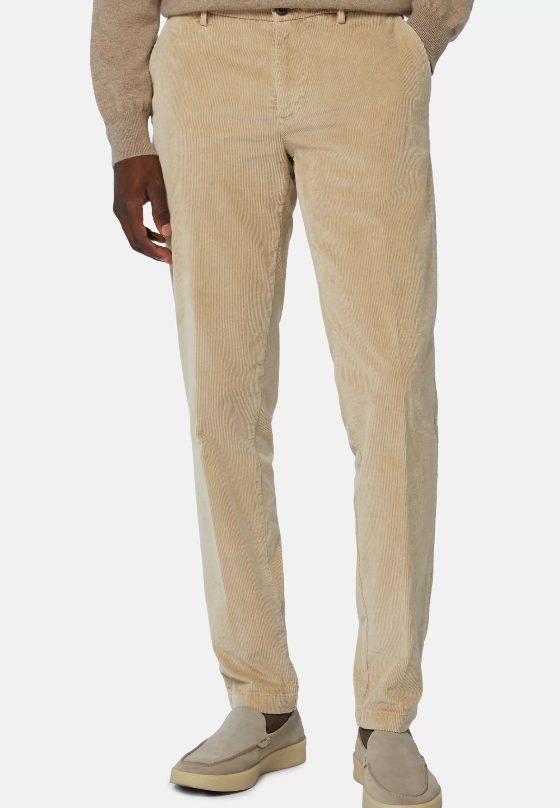 Pants^Boggi Milano Pants in Stretch Velvet Beige