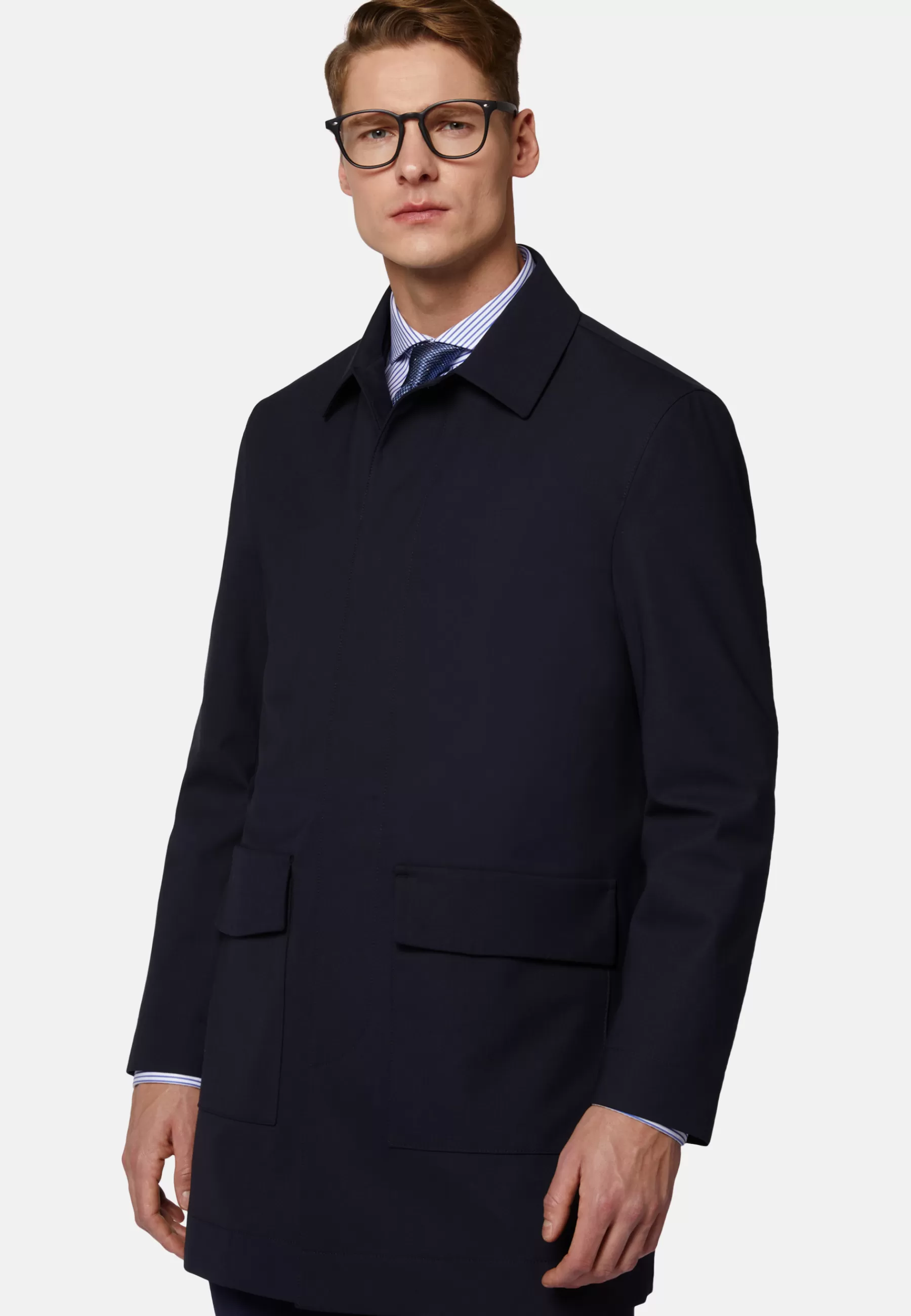 Outerwear^Boggi Milano Pea Coat In Technical Wool Navy blue