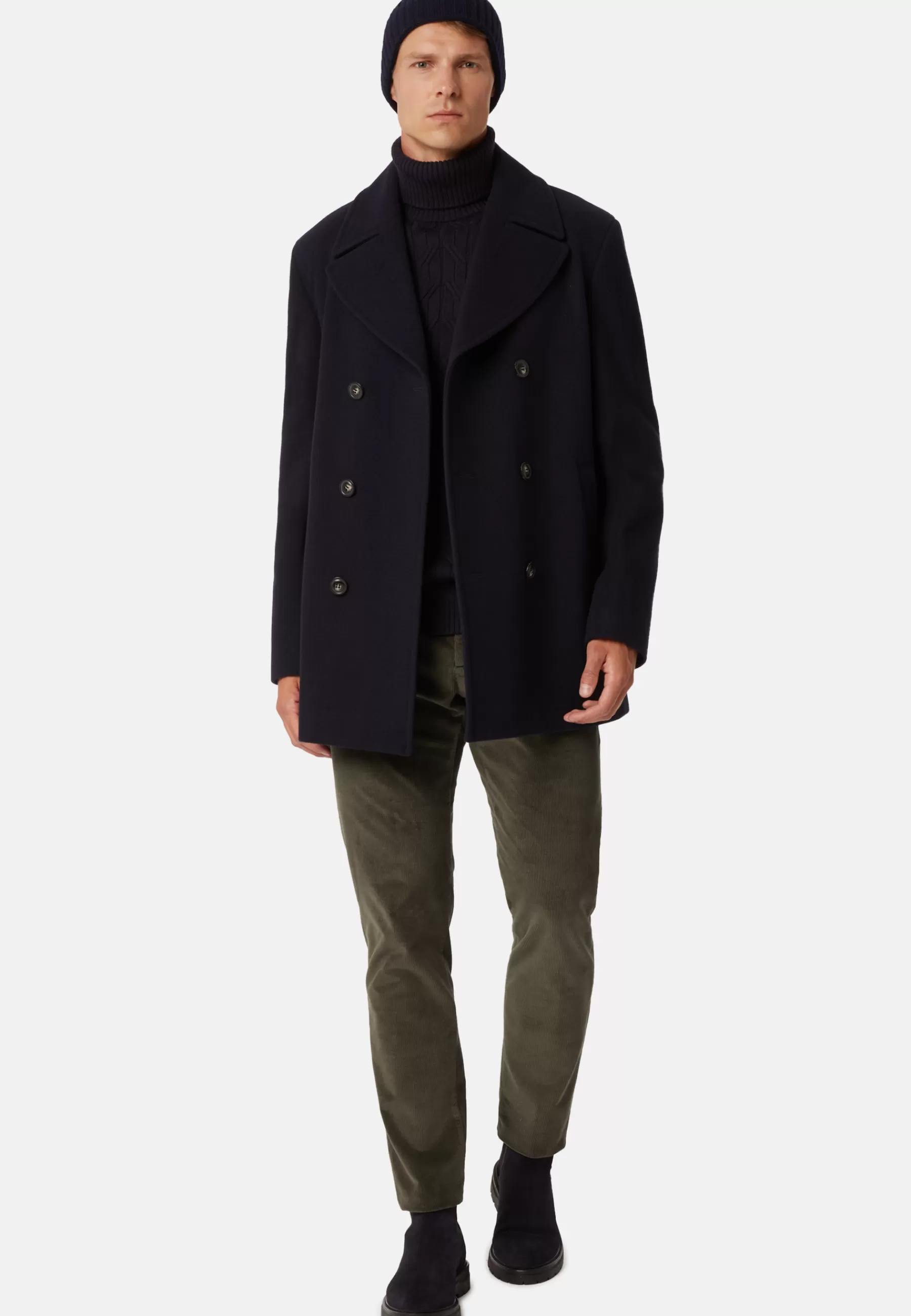 Coats^Boggi Milano Peacoat In Wool Navy blue