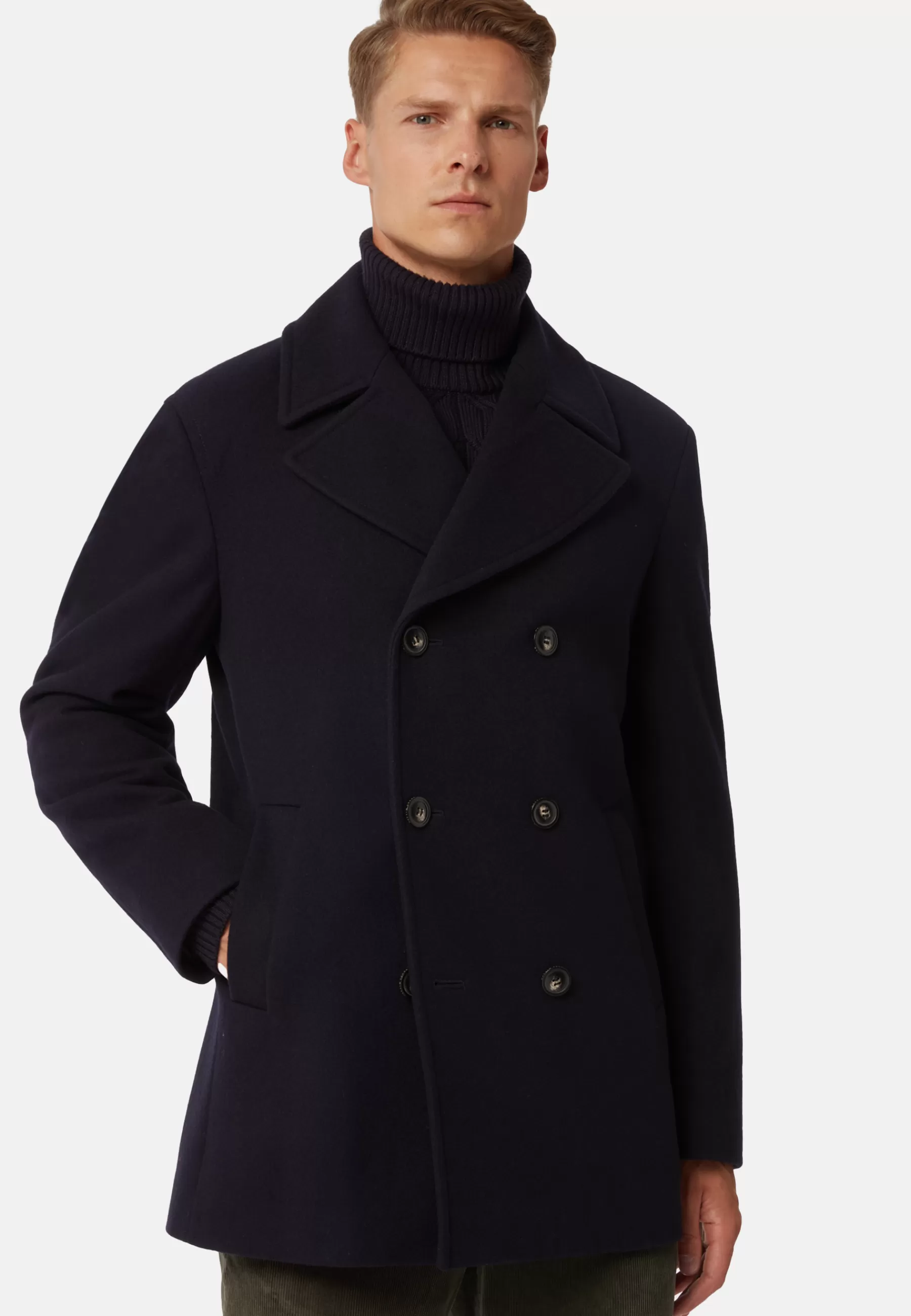 Coats^Boggi Milano Peacoat In Wool Navy blue