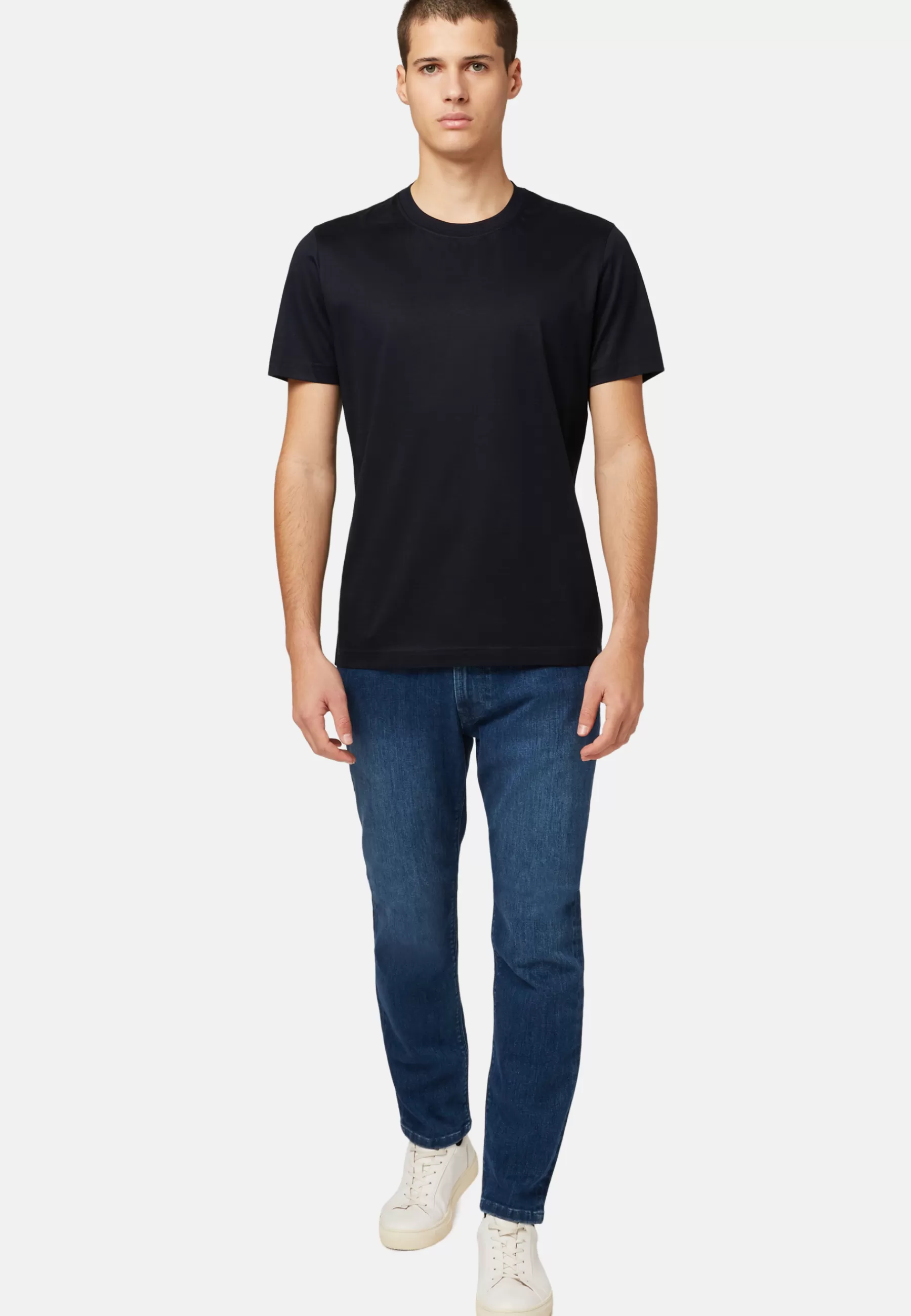 Polo Shirts and T-shirts | Must-Have^Boggi Milano Pima Cotton Jersey T-shirt Navy blue