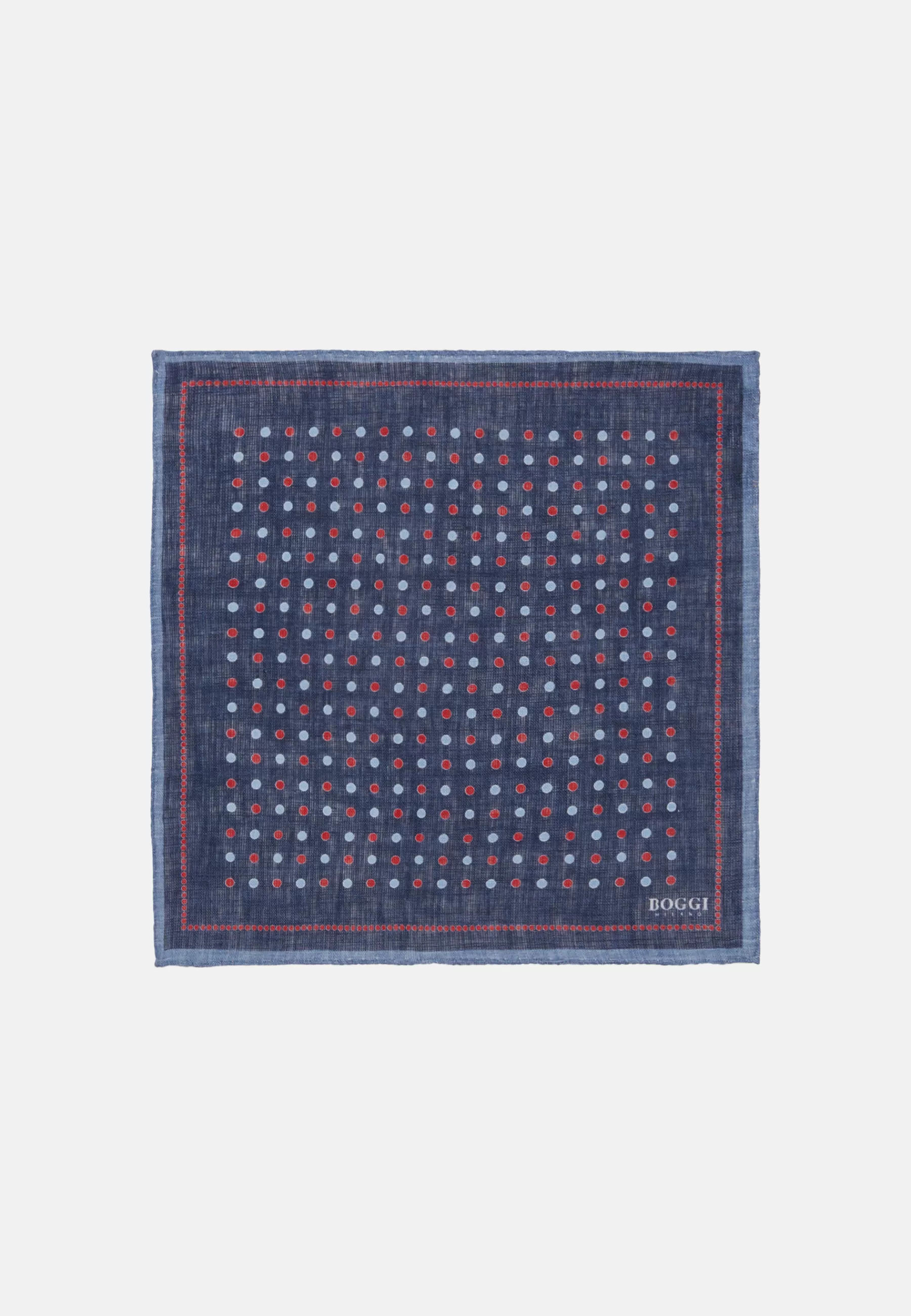 Pocket Squares^Boggi Milano Polka Dot Pattern Linen Pocket Square Burgundy