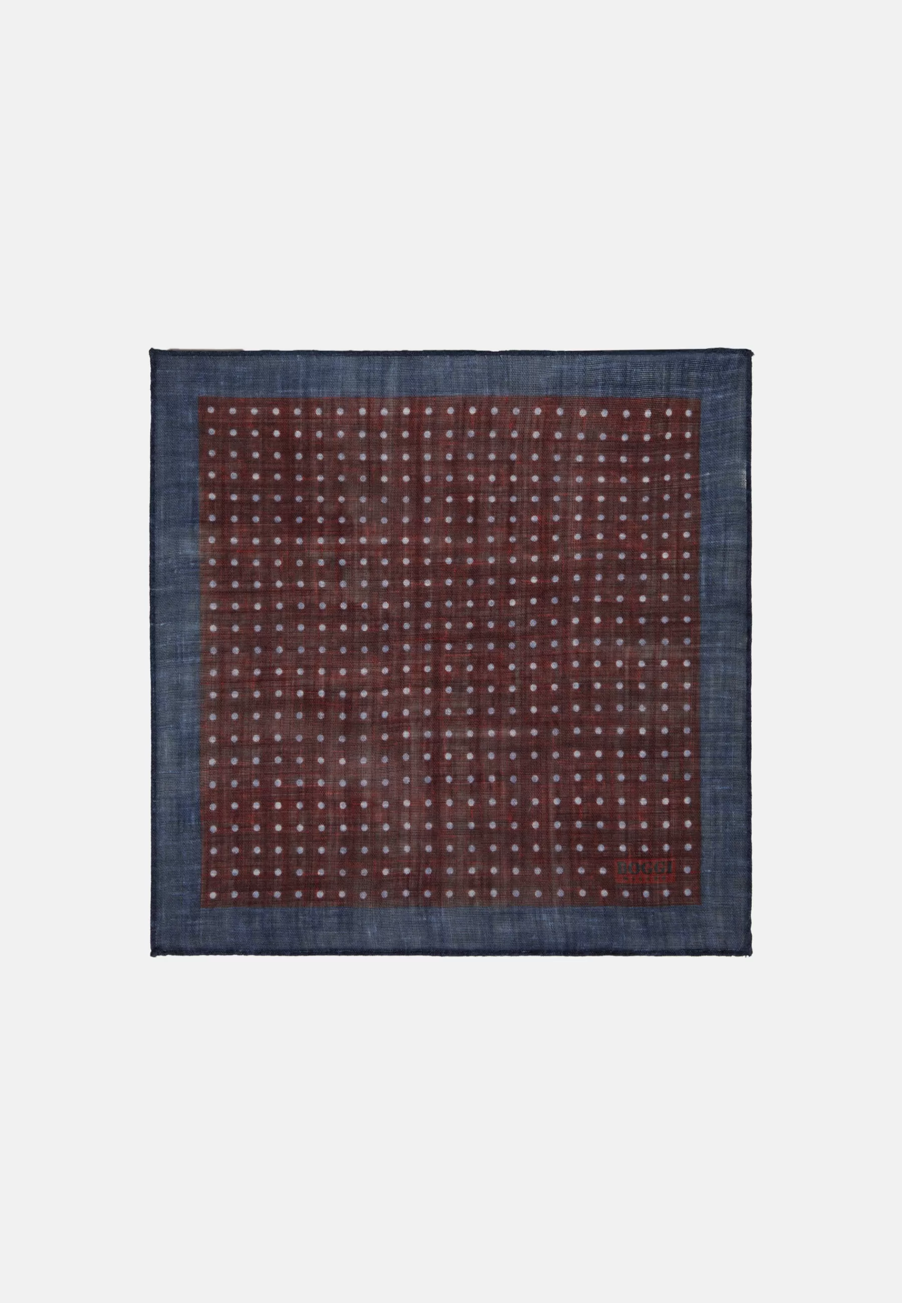 Pocket Squares^Boggi Milano Polka Dot Pocket square in Wool Burgundy