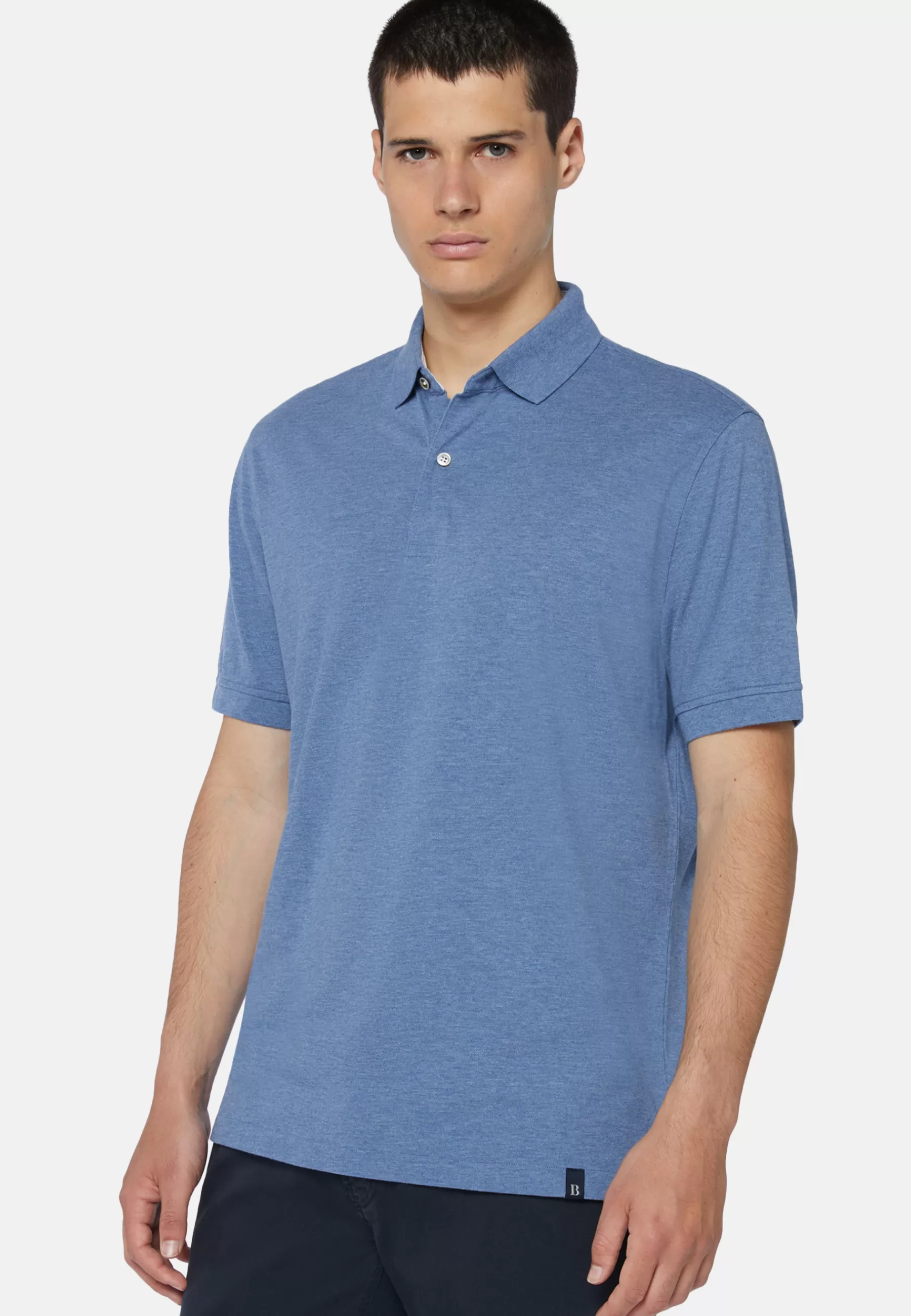 Polo^Boggi Milano Polo Shirt In Cotton Pique Regular Light Blue