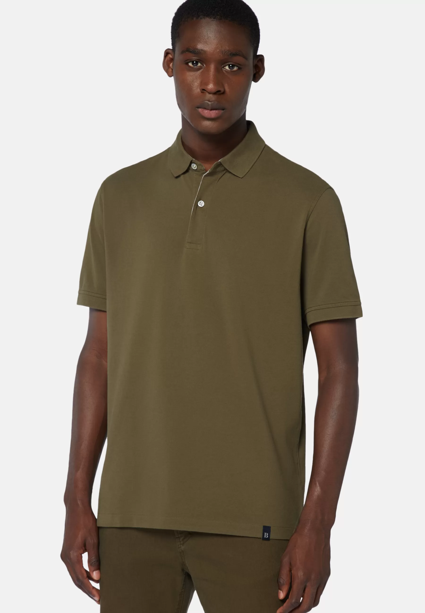 Polo^Boggi Milano Polo Shirt In Cotton Pique Regular Military Green