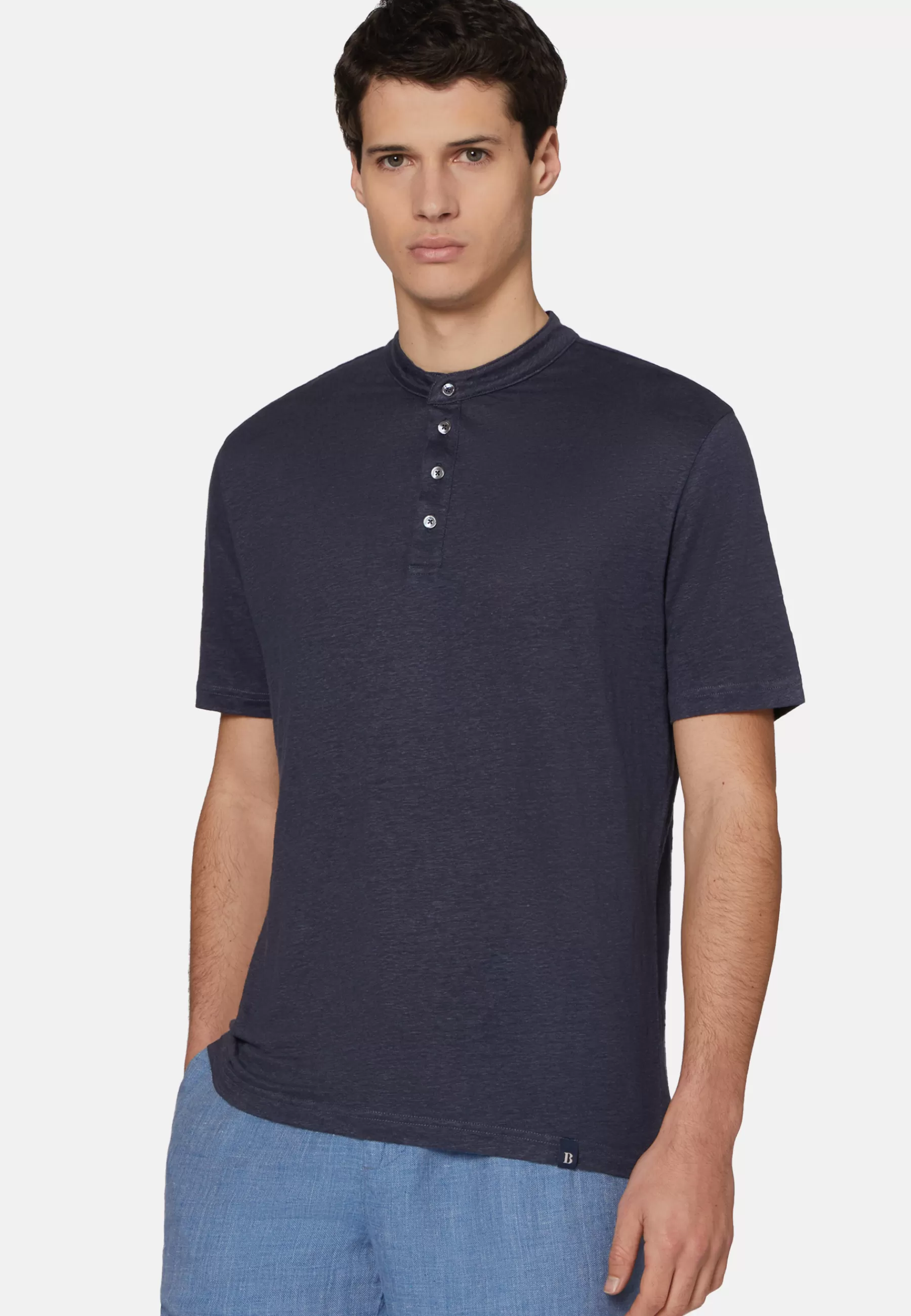 T-Shirts^Boggi Milano Polo Shirt in Sustainable High-Performance Jersey Navy blue