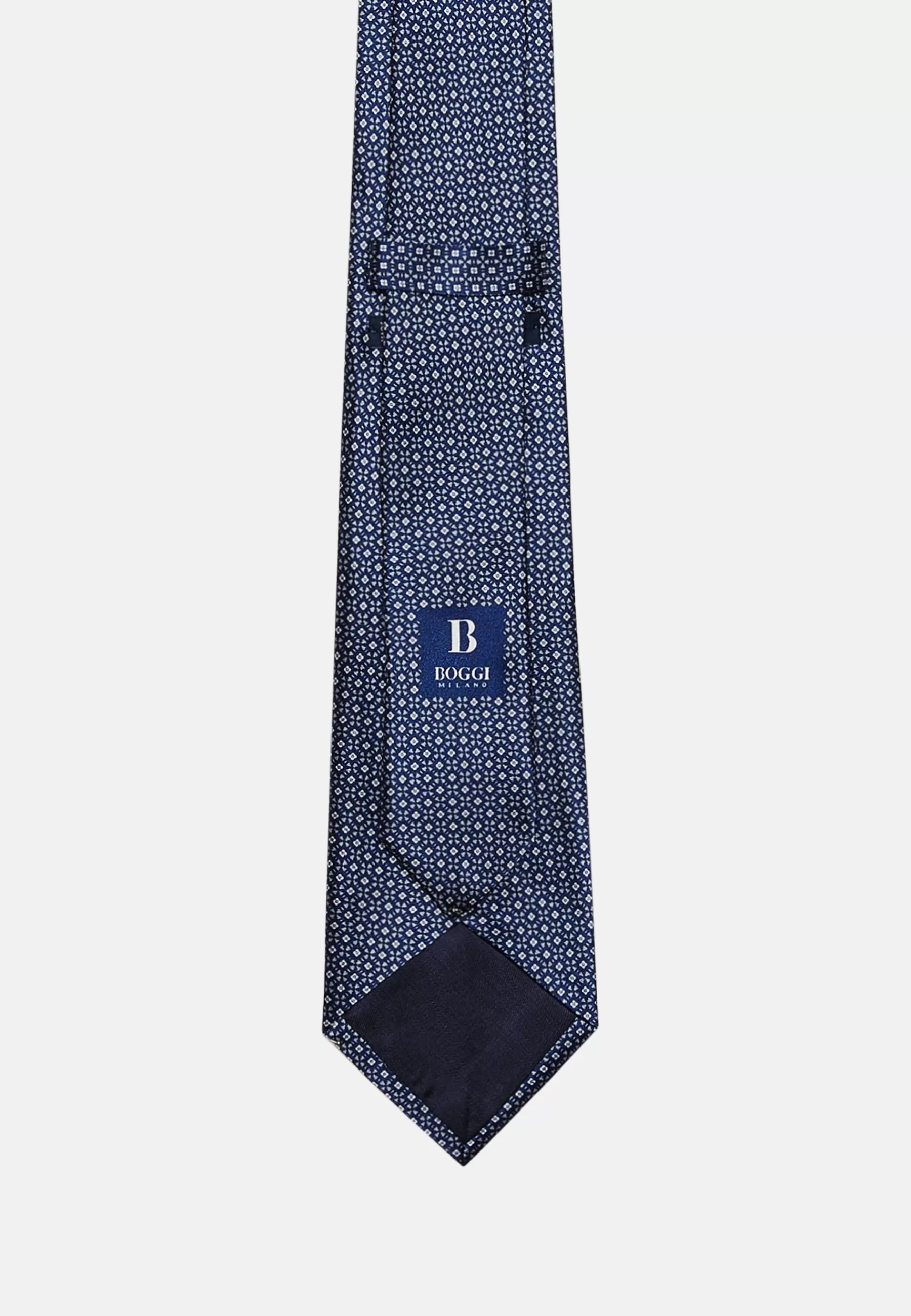 Ties^Boggi Milano Printed Silk Ceremony Tie Navy blue