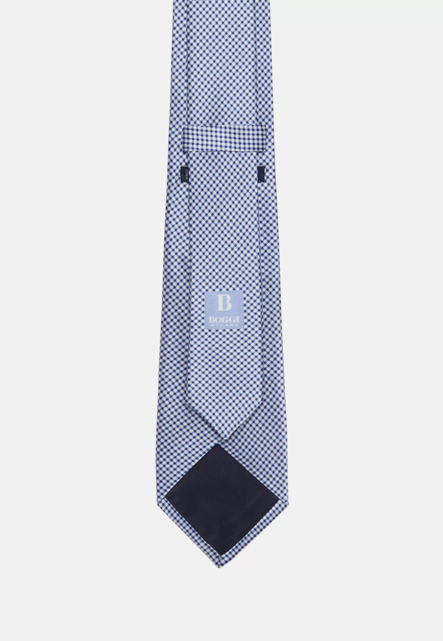 Ties^Boggi Milano Printed Silk Ceremony Tie Light Blue