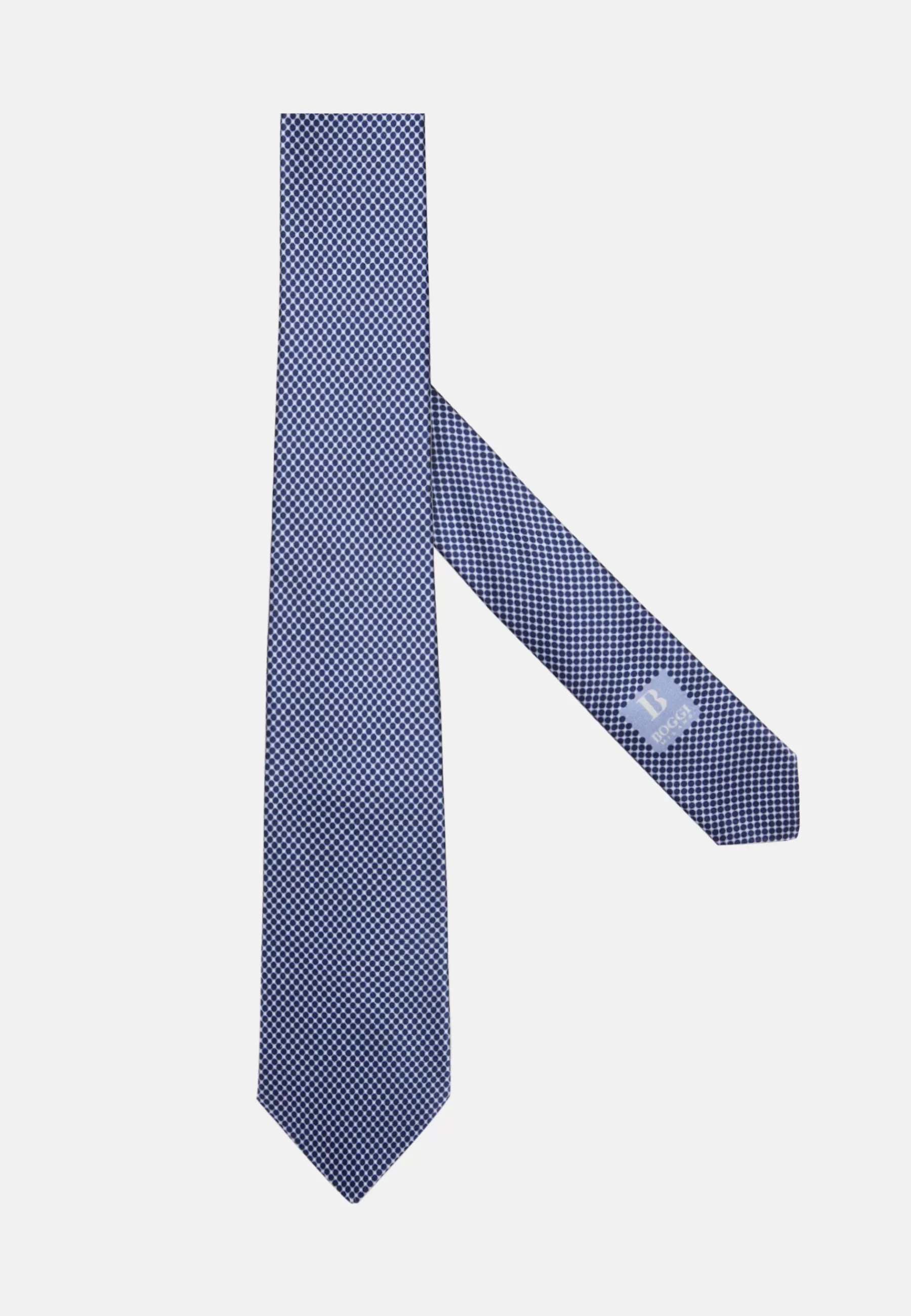 Ties^Boggi Milano Printed Silk Ceremony Tie Navy blue