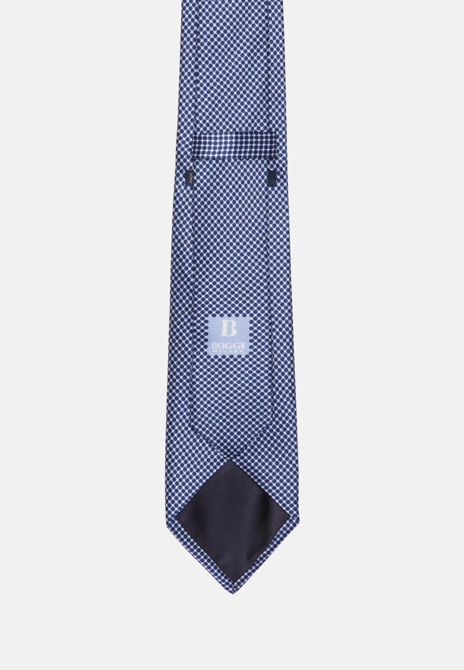 Ties^Boggi Milano Printed Silk Ceremony Tie Navy blue