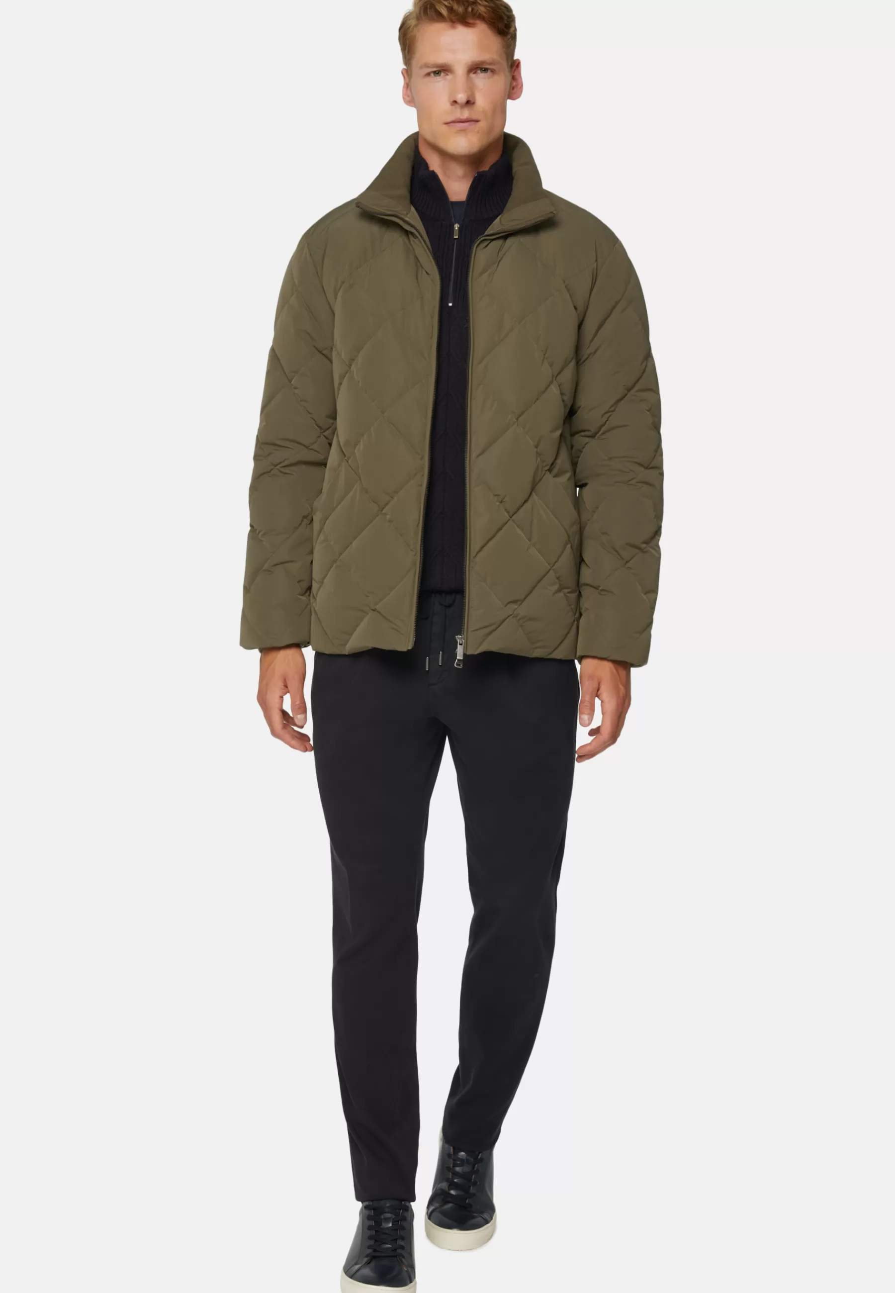 Outerwear^Boggi Milano Recycled Fabric Goose Down Bomber Jacket Military Green