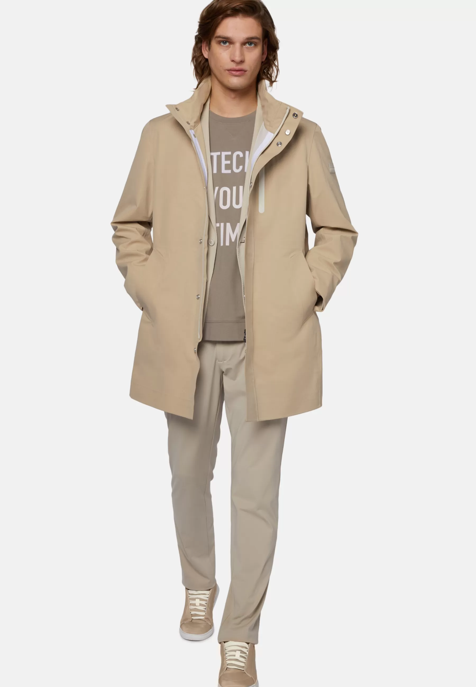 Outerwear^Boggi Milano Recycled Technical Fabric B Tech Car Coat Beige