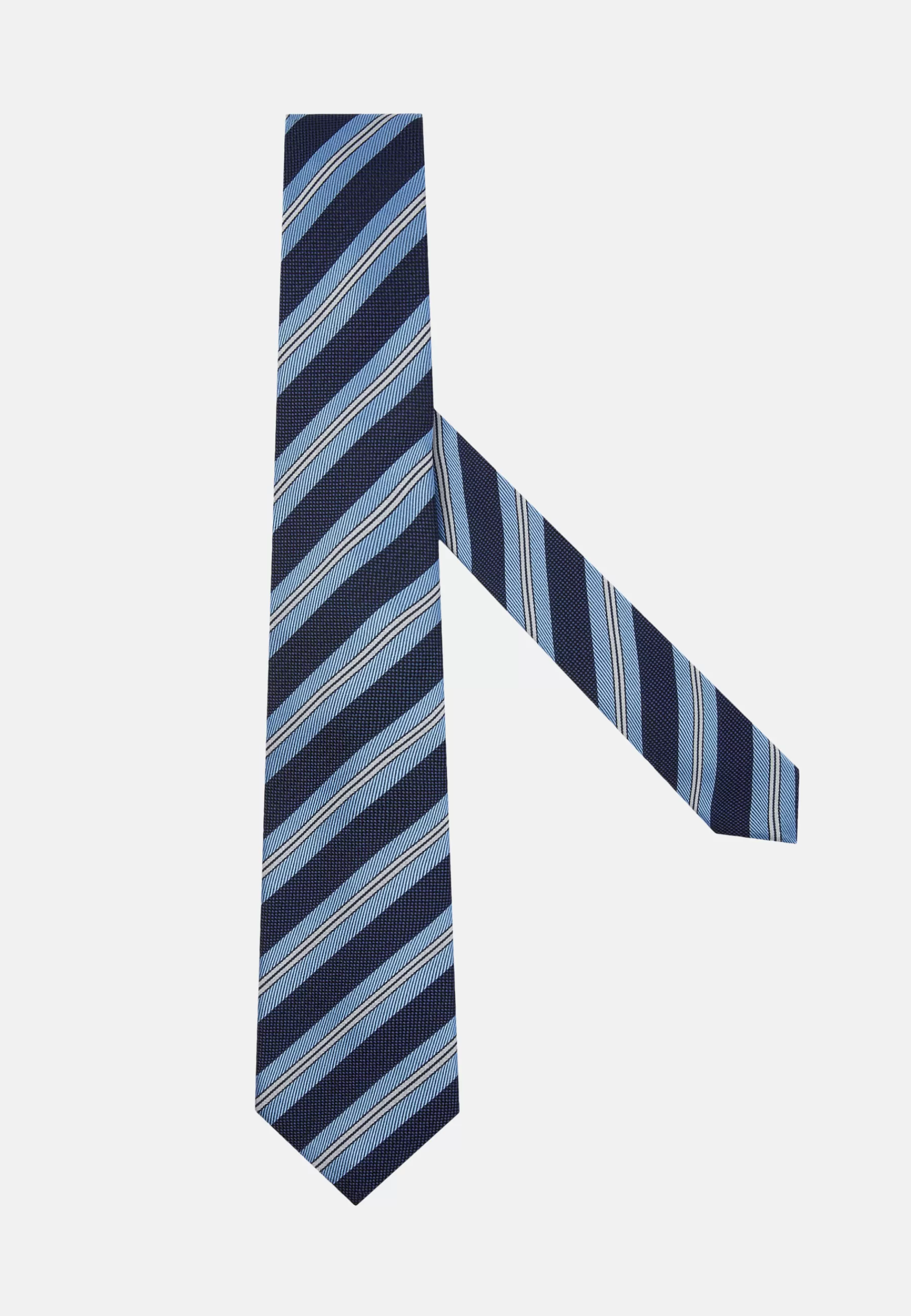 Ties^Boggi Milano Regimental Design Silk Tie Light Blue