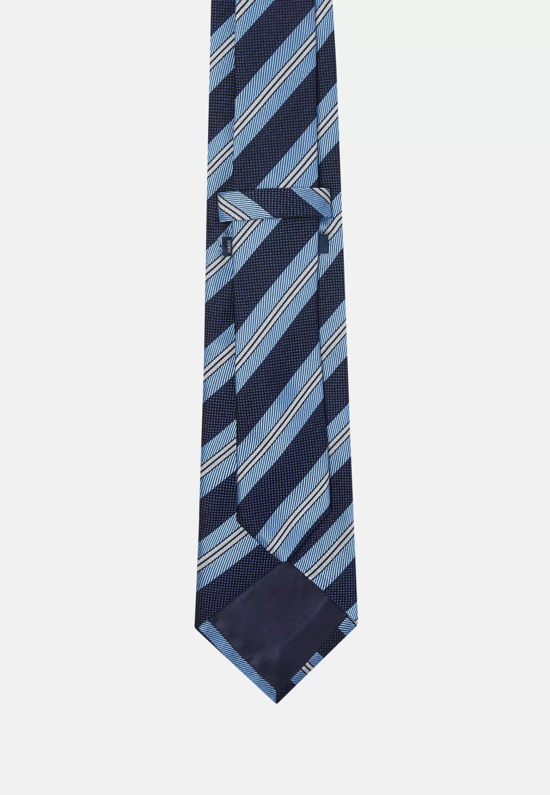 Ties^Boggi Milano Regimental Design Silk Tie Light Blue