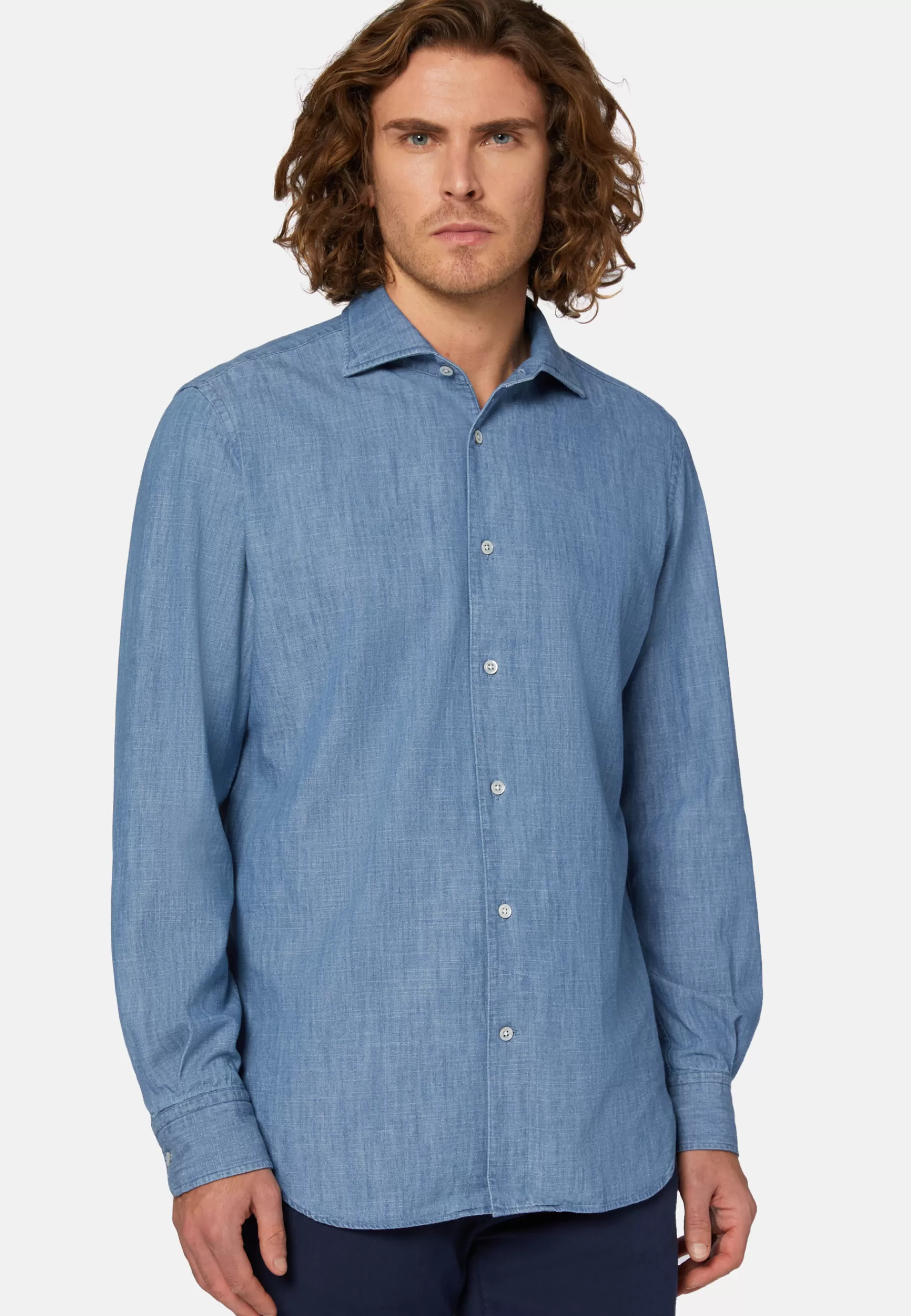 Casual Shirts^Boggi Milano Regular Fit Cotton Denim Shirt Indigo