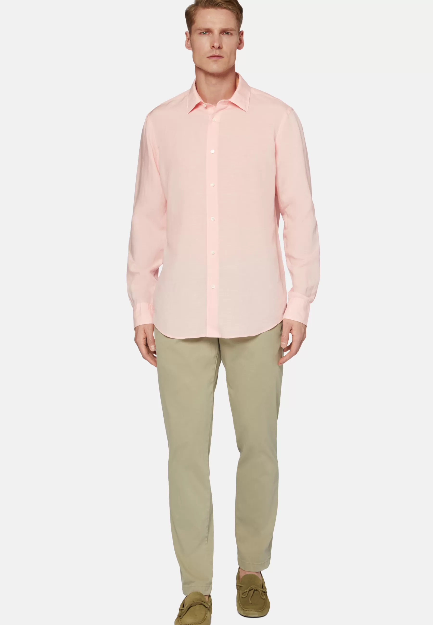 Casual Shirts^Boggi Milano Regular Fit Tencel Linen Shirt Pink