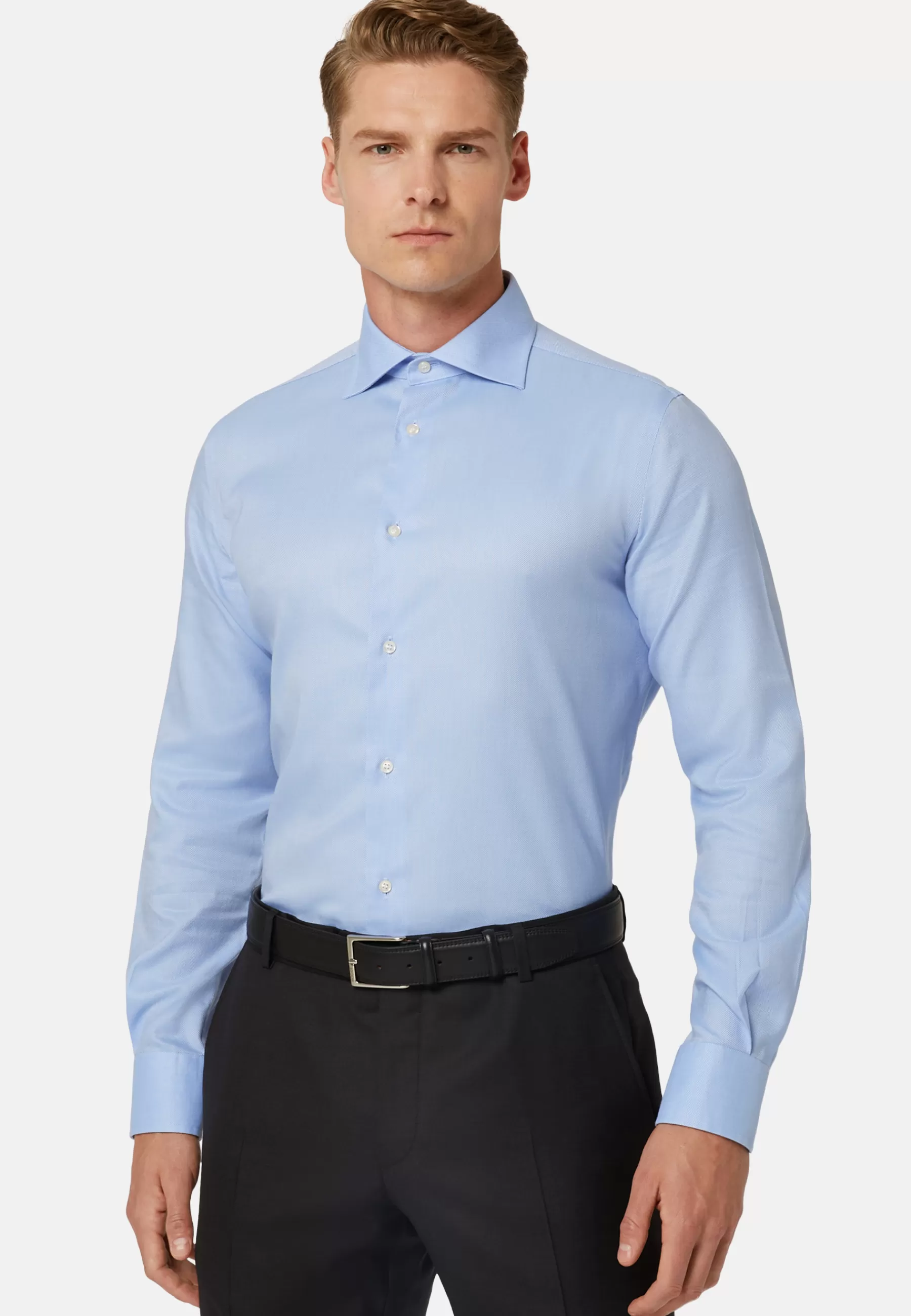 Dress Shirts | Must-Have^Boggi Milano Regular Fit Sky Blue Cotton Dobby Shirt Light Blu