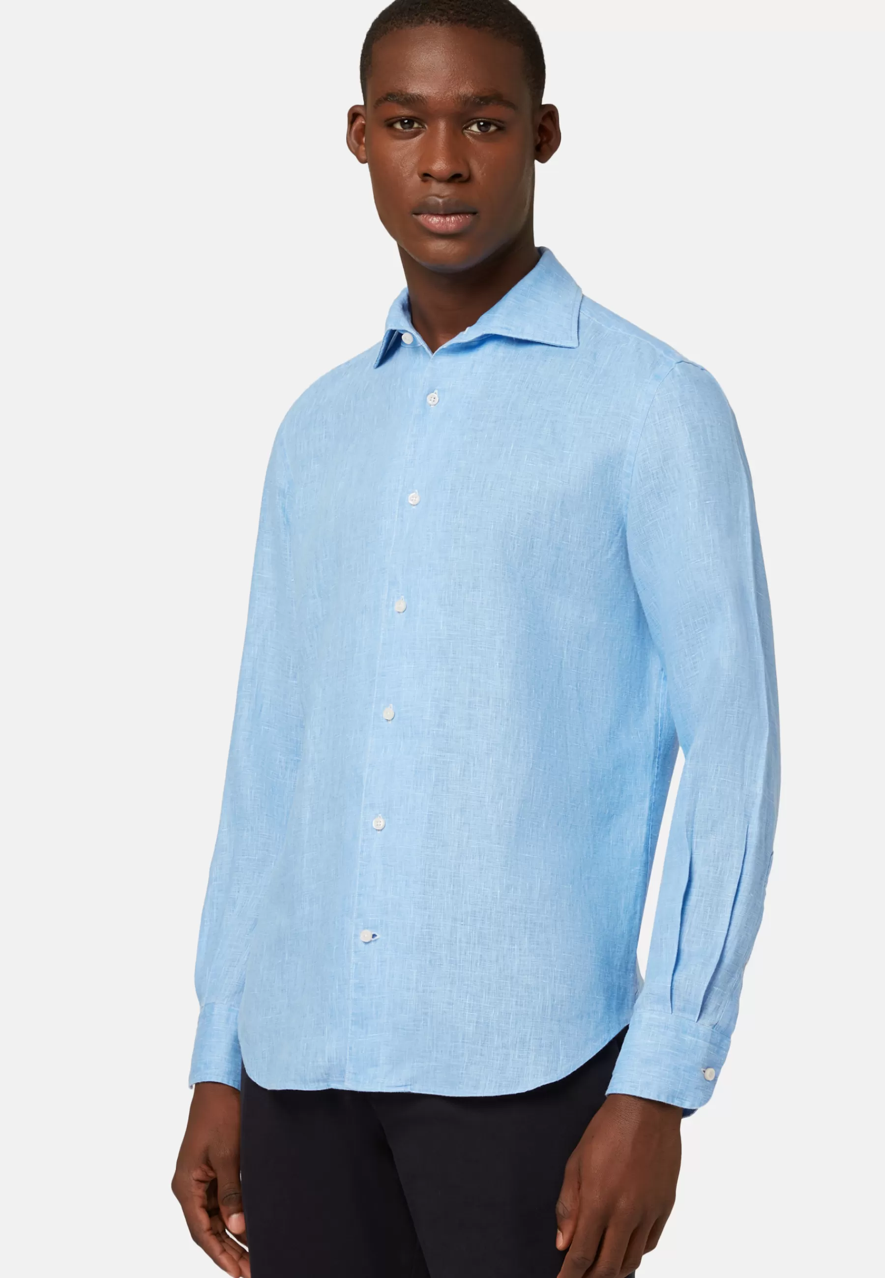 Dress Shirts | Must-Have^Boggi Milano Regular Fit Sky Blue Linen Shirt Light Blu