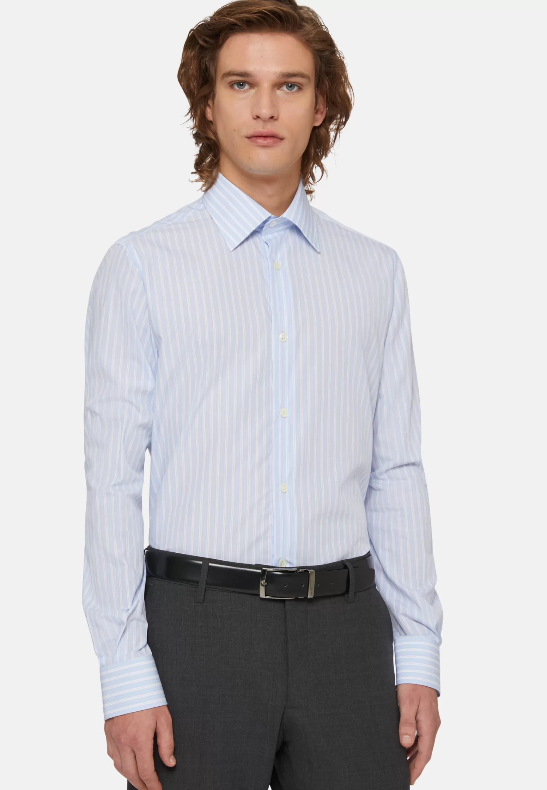 Dress Shirts^Boggi Milano Regular Fit Sky Blue Striped Cotton Shirt Light Blue