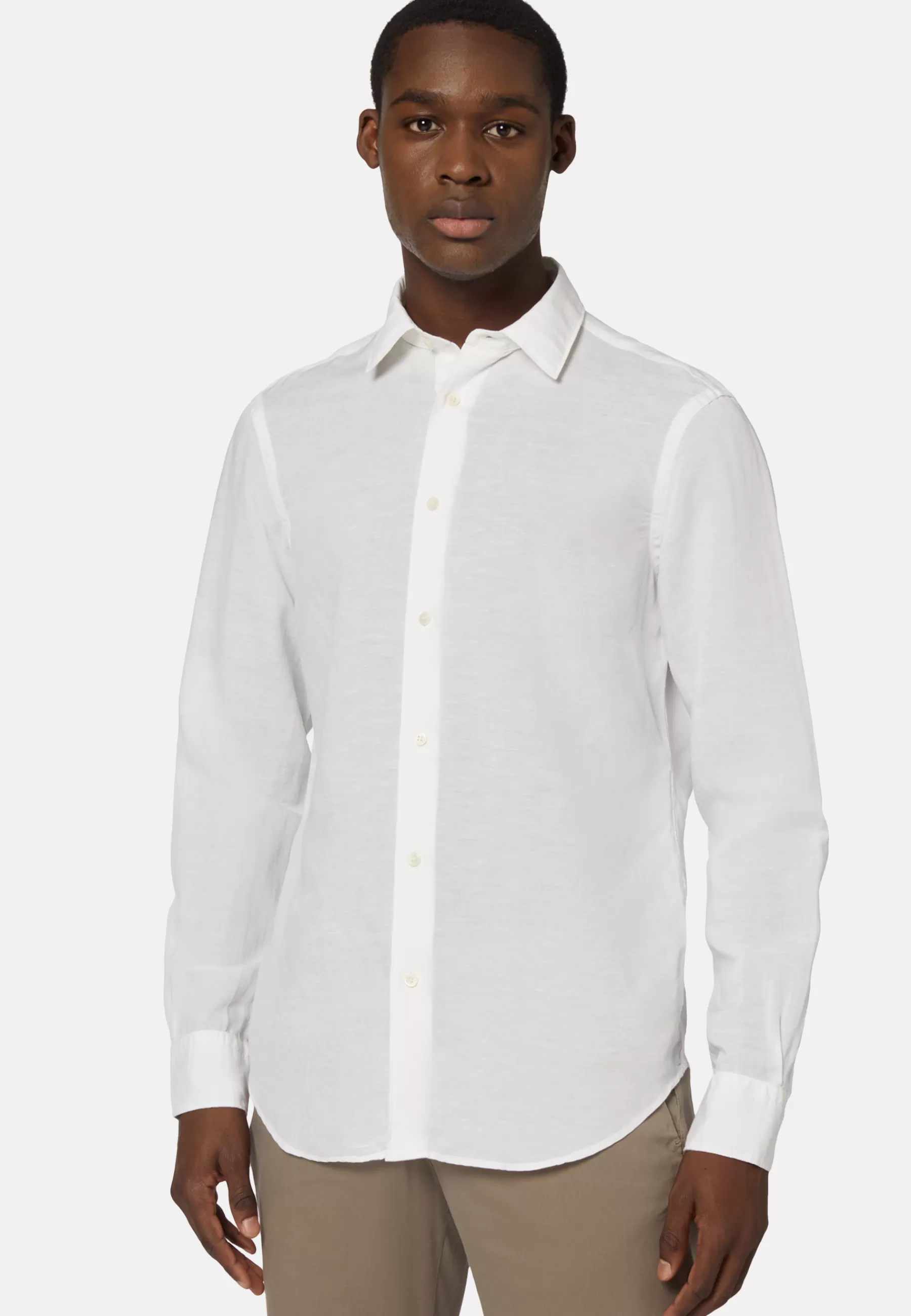 Casual Shirts^Boggi Milano Regular Fit Tencel Linen Shirt White