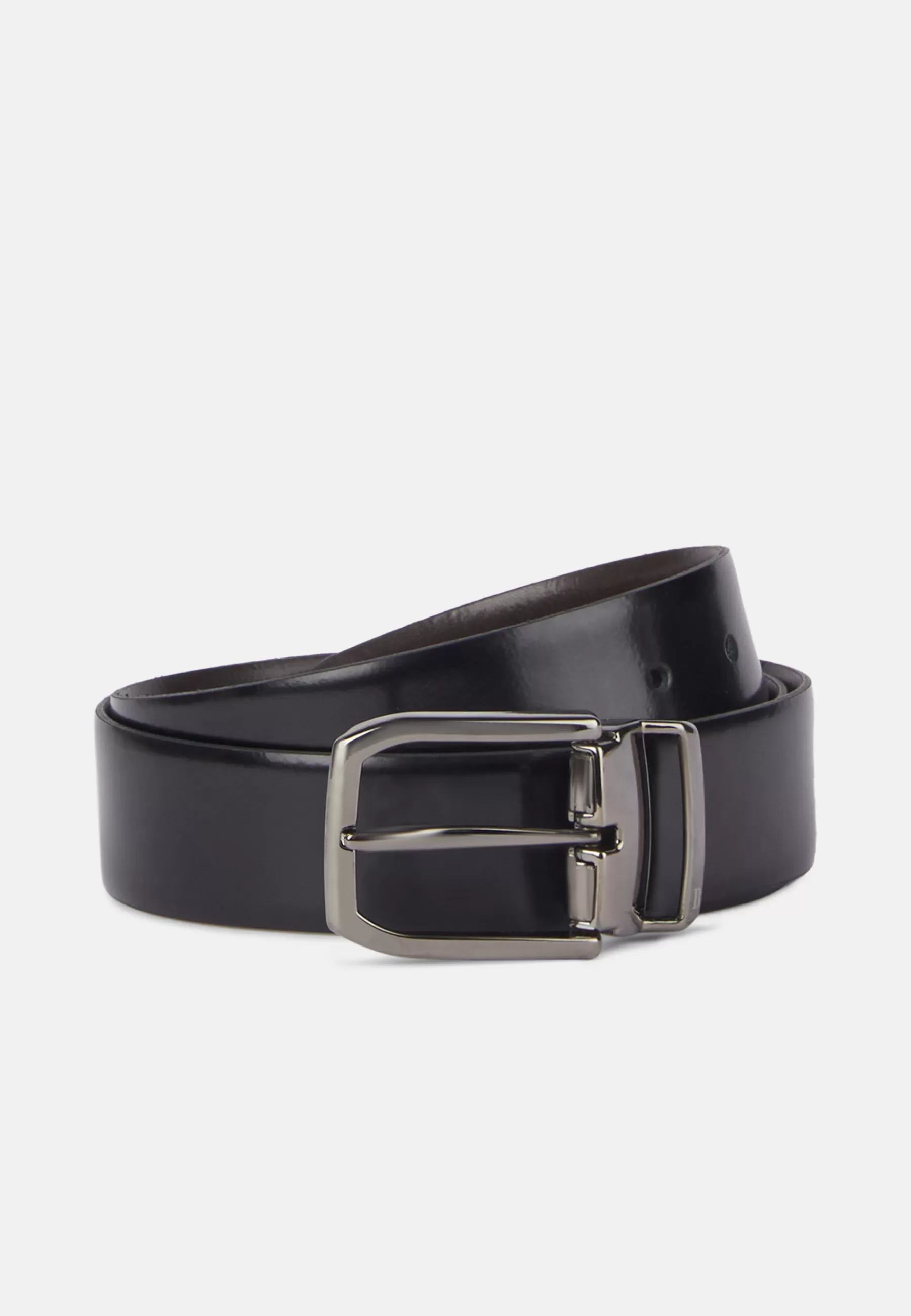 Belts^Boggi Milano Reversible Smooth Leather Belt Black