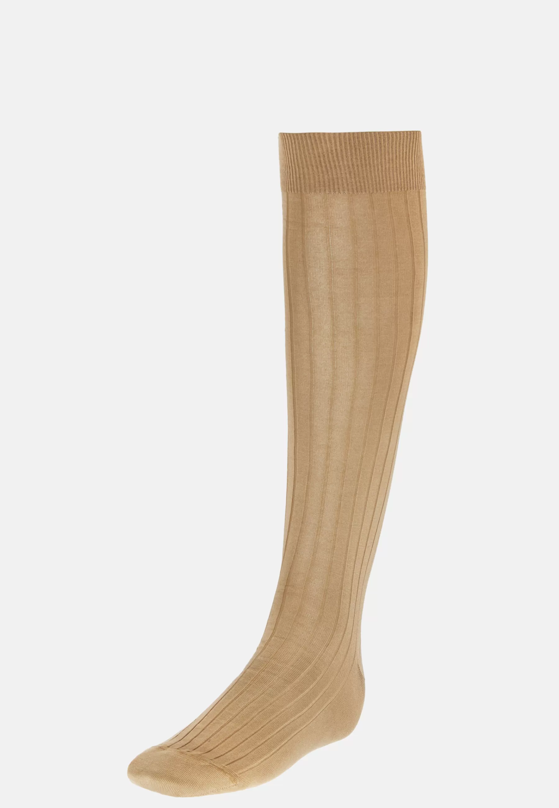 Socks^Boggi Milano Ribbed Cotton Lisle Socks Beige