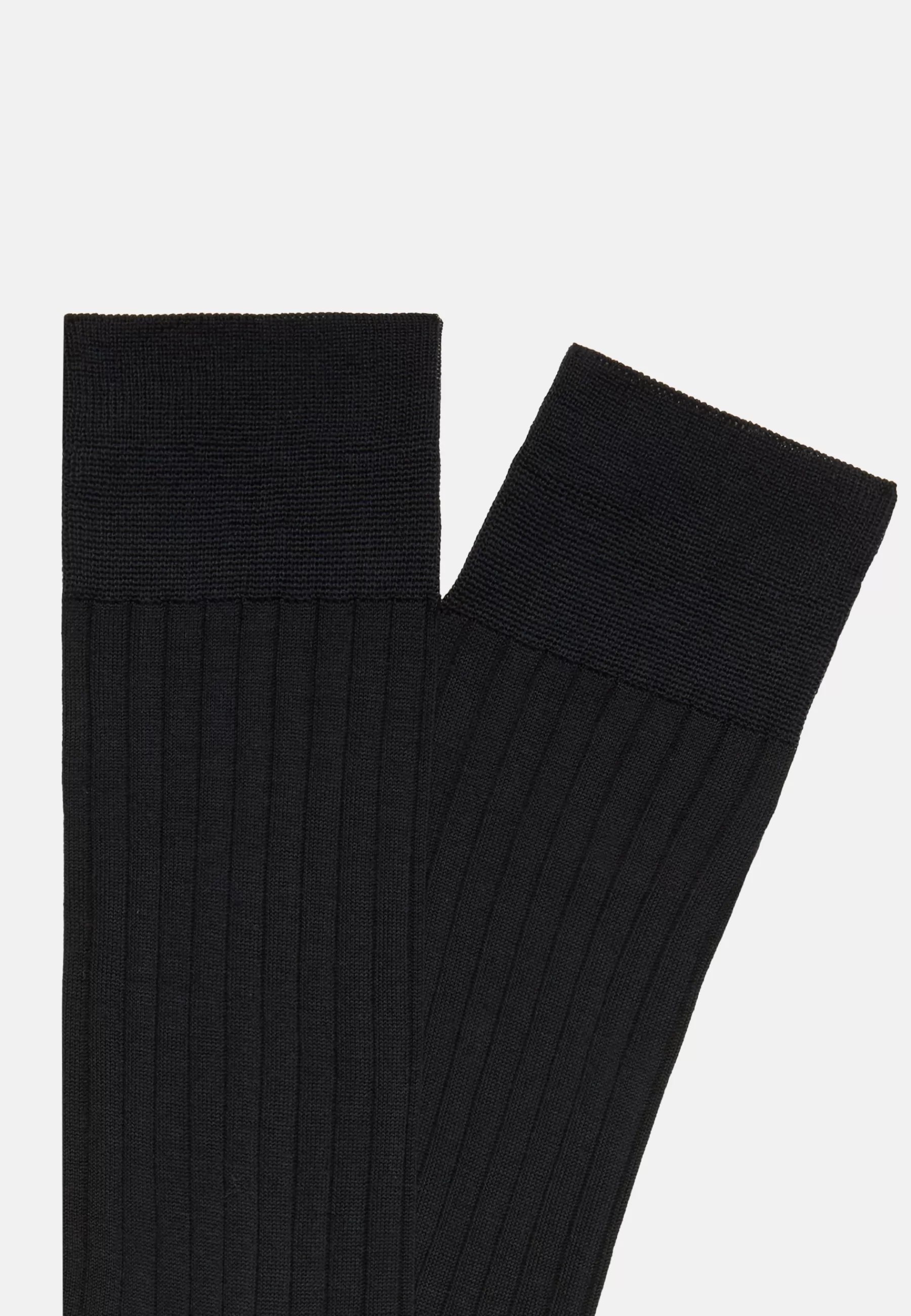 Socks^Boggi Milano Ribbed Cotton Lisle Socks Navy blue