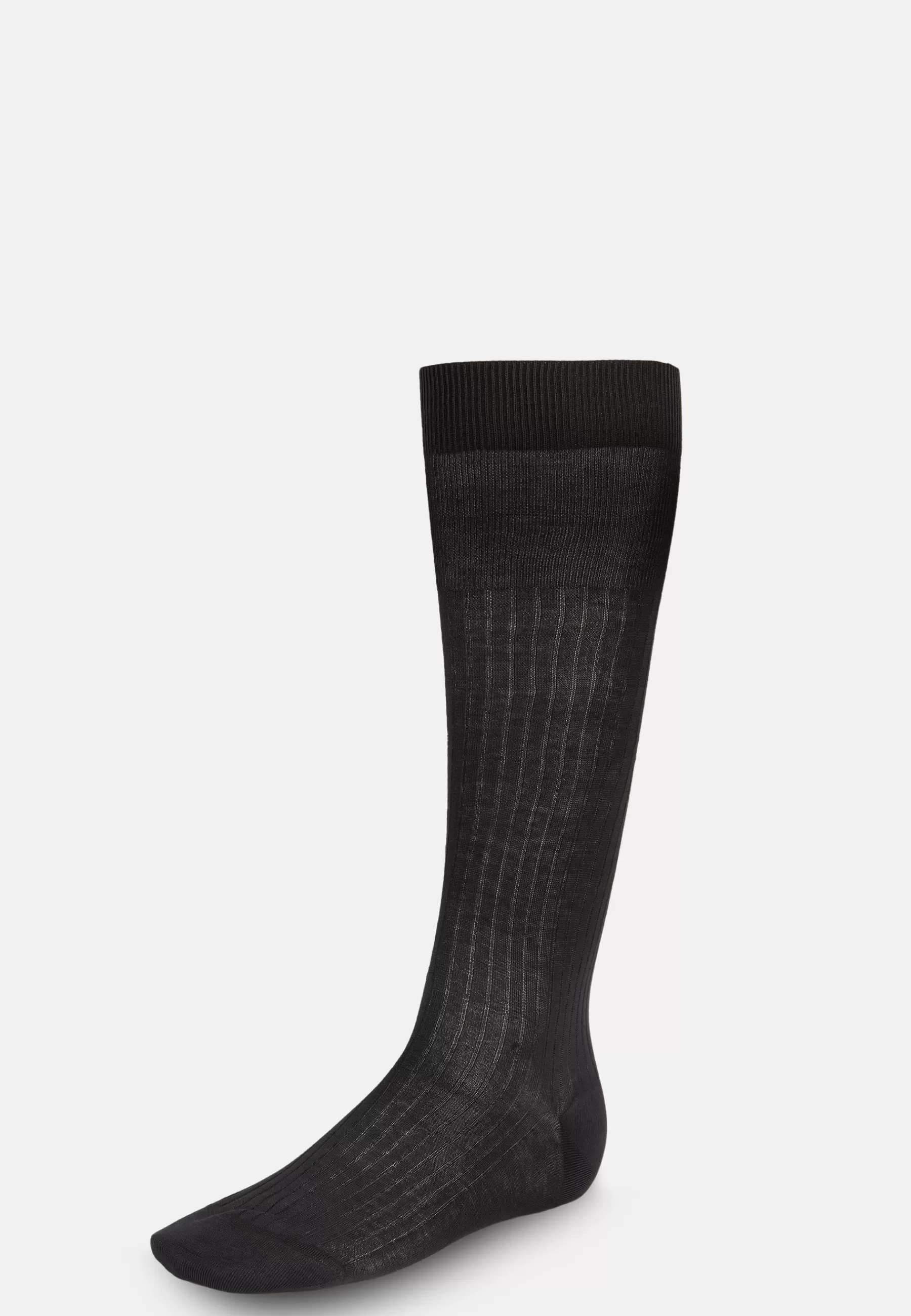 Socks^Boggi Milano Ribbed Cotton Socks Charcoal