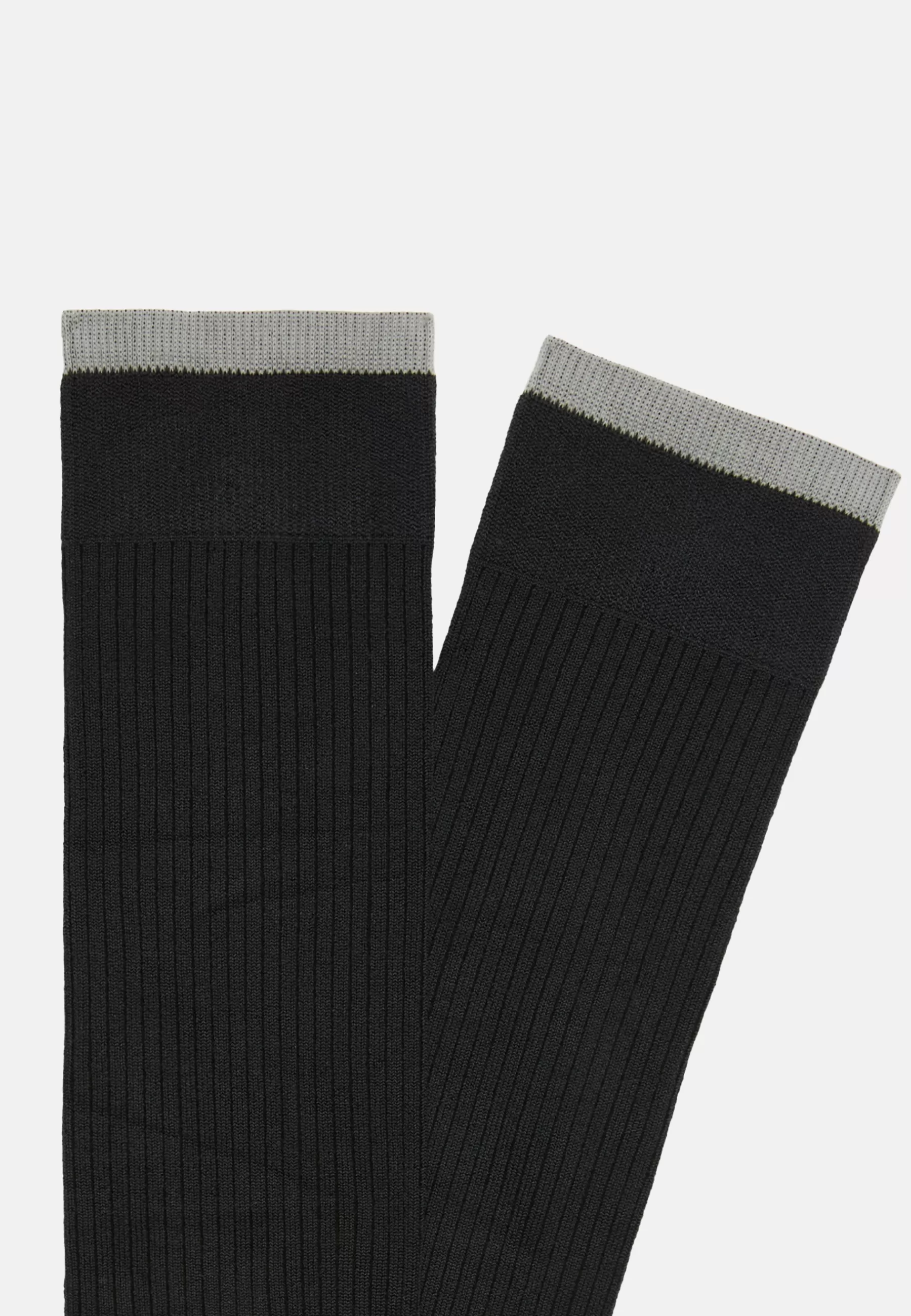 Socks^Boggi Milano Ribbed Pattern Socks In Technical Yarn Dark Grey