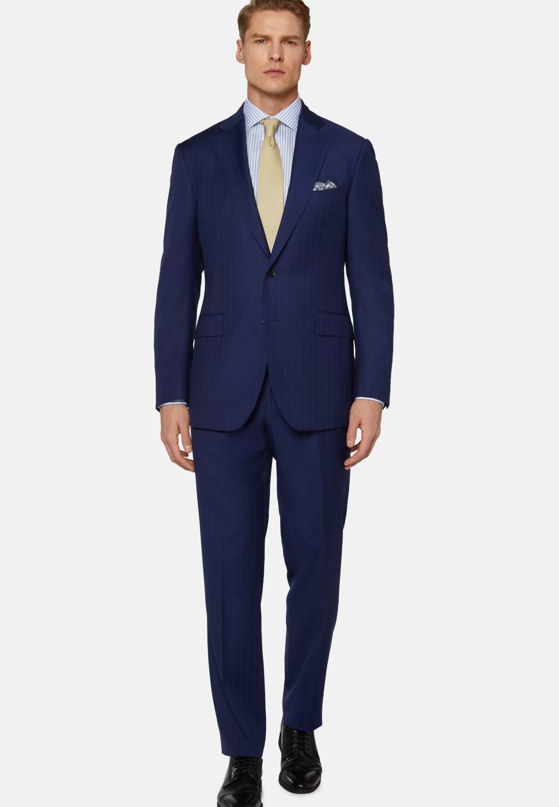 Suits^Boggi Milano Pinstripe Suit In Super 130 Pure Wool Royal blue