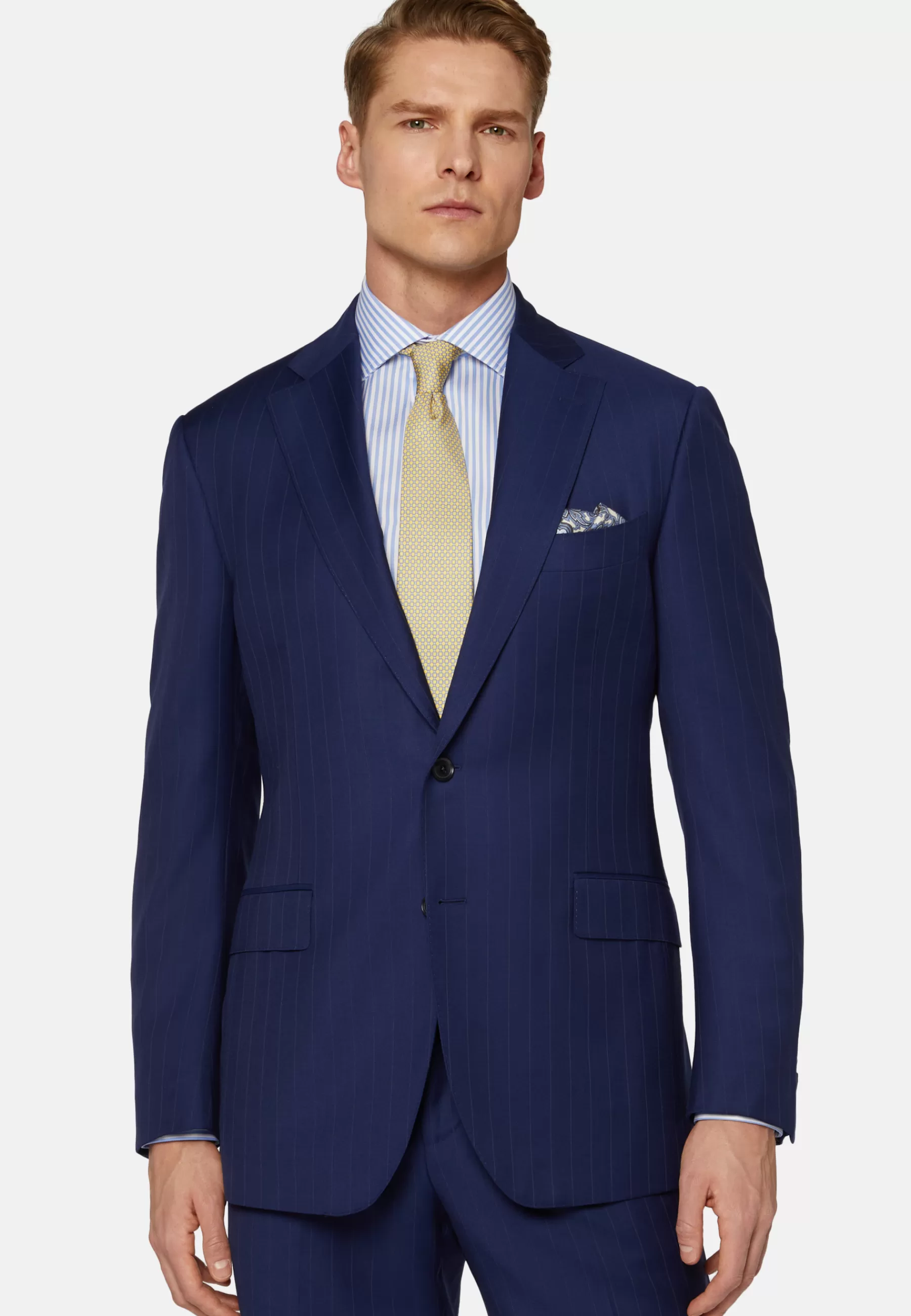 Suits^Boggi Milano Pinstripe Suit In Super 130 Pure Wool Royal blue