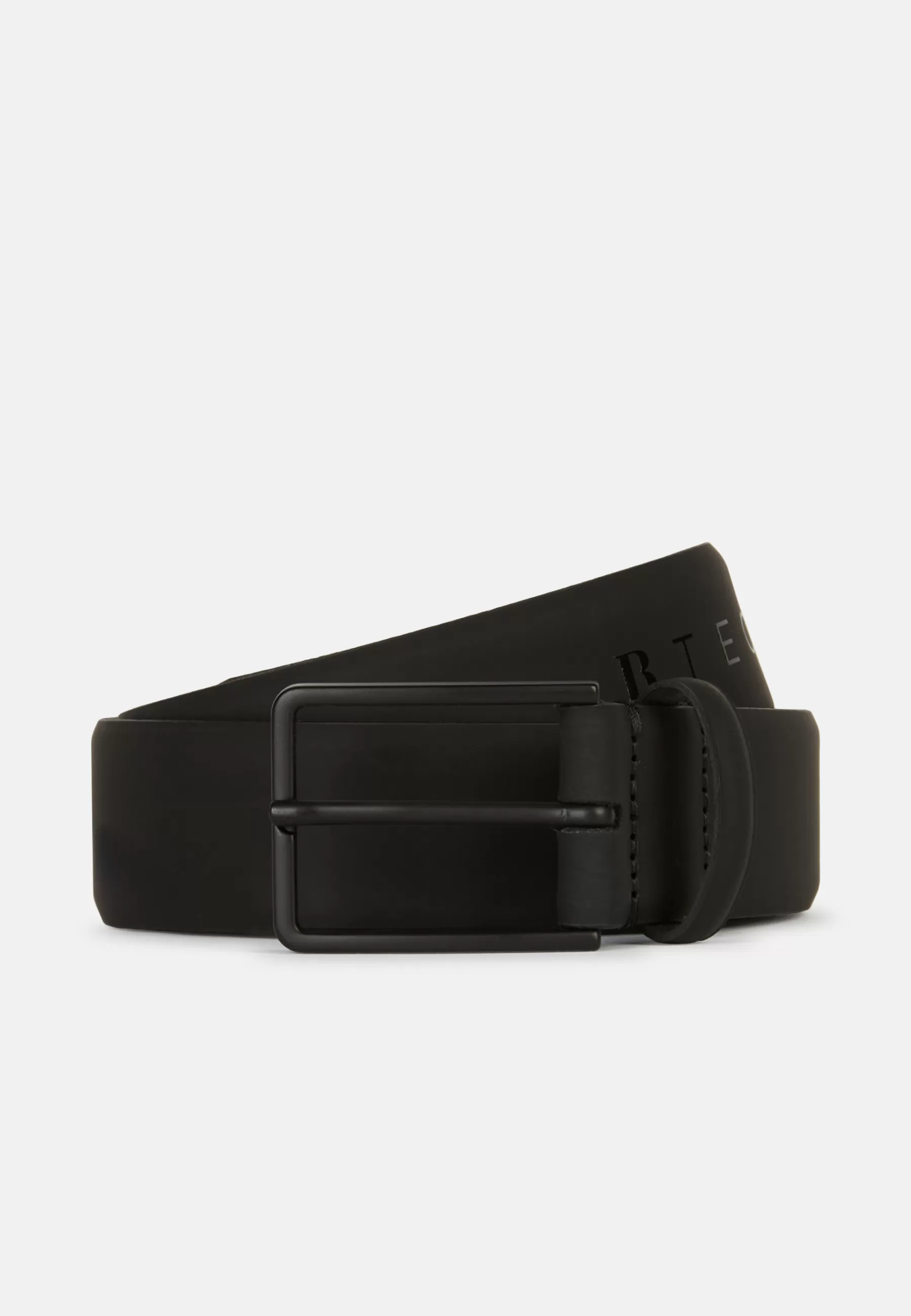 Belts^Boggi Milano Rubberised Leather Belt With Logo Black