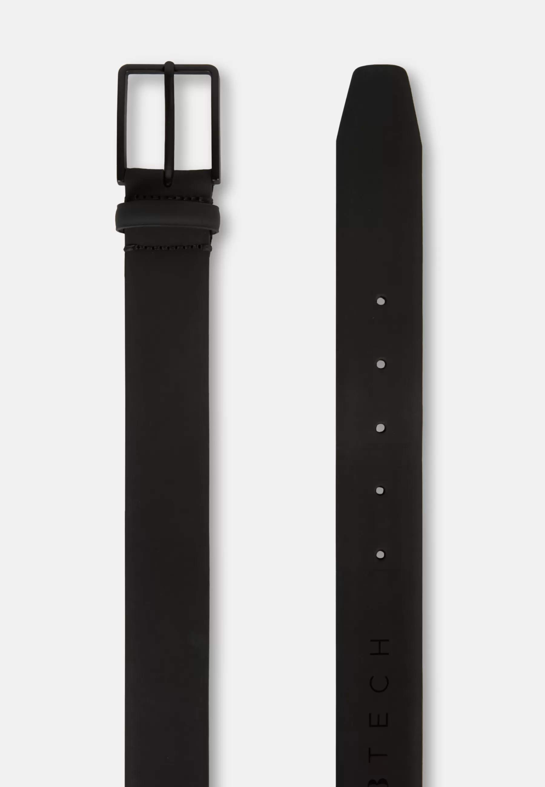 Belts^Boggi Milano Rubberised Leather Belt With Logo Black