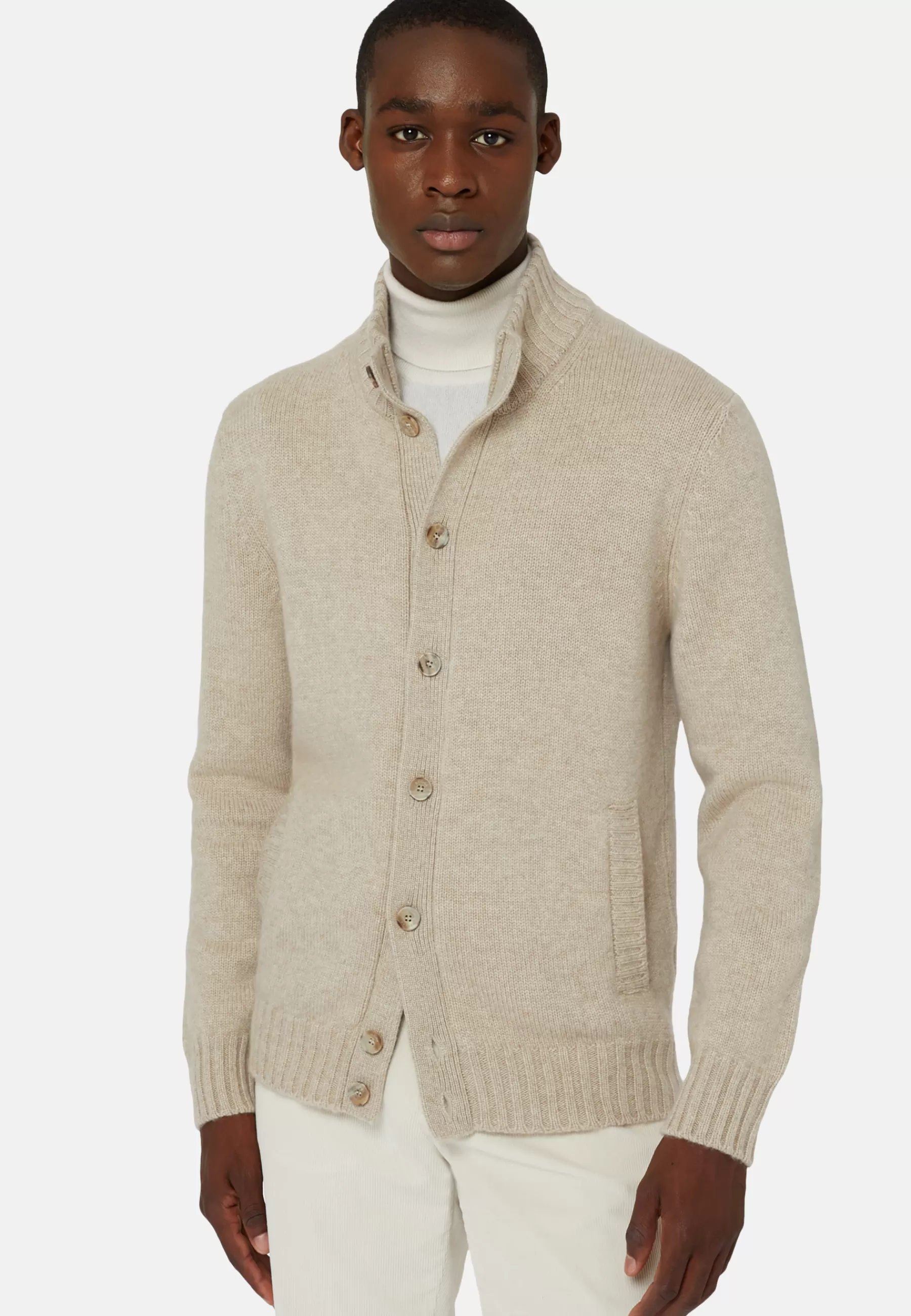 Knitwear^Boggi Milano Cashmere Knitted Cardigan Sand