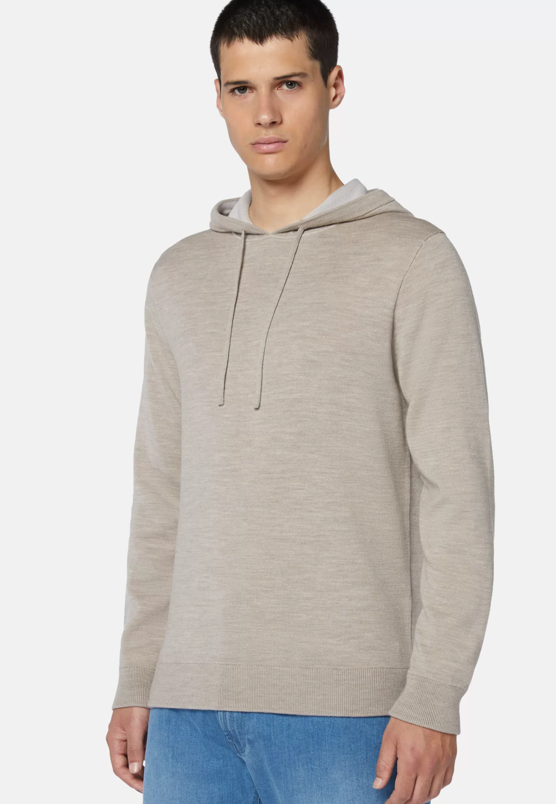 Knitwear^Boggi Milano Double Hooded Jumper In Wool Nylon Cotton Sand