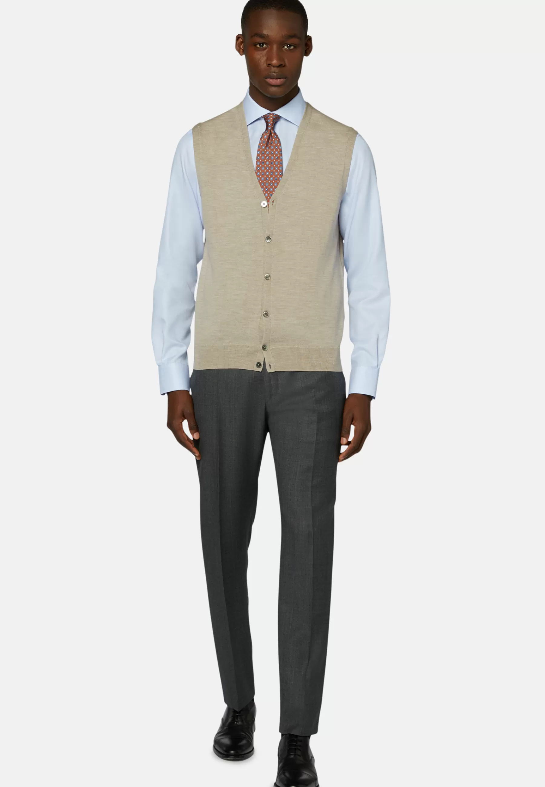 Knitwear^Boggi Milano Knitted Waistcoat In Merino Wool Sand