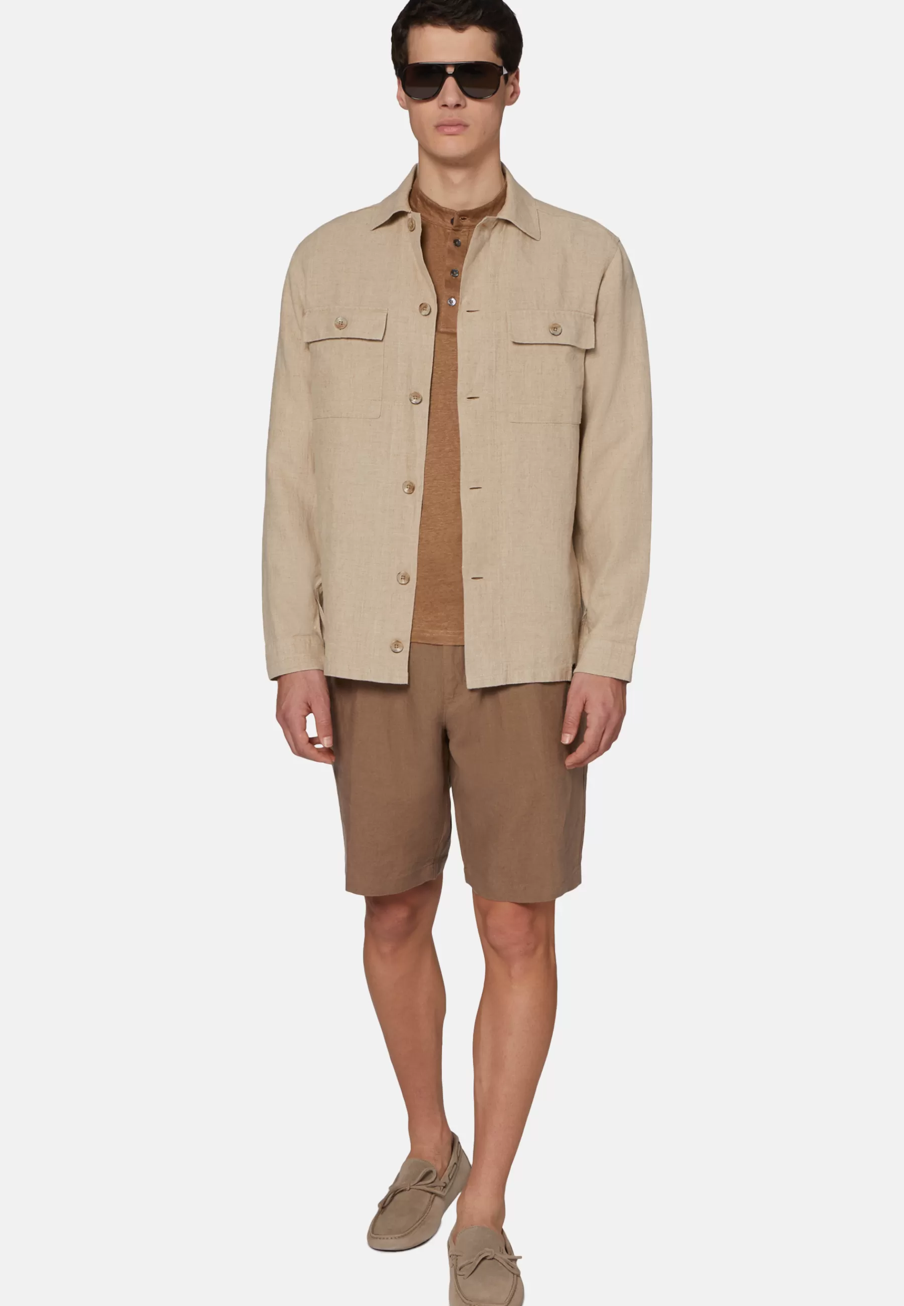 Overshirts | Casual Shirts^Boggi Milano Linen Camp Overshirt Sand