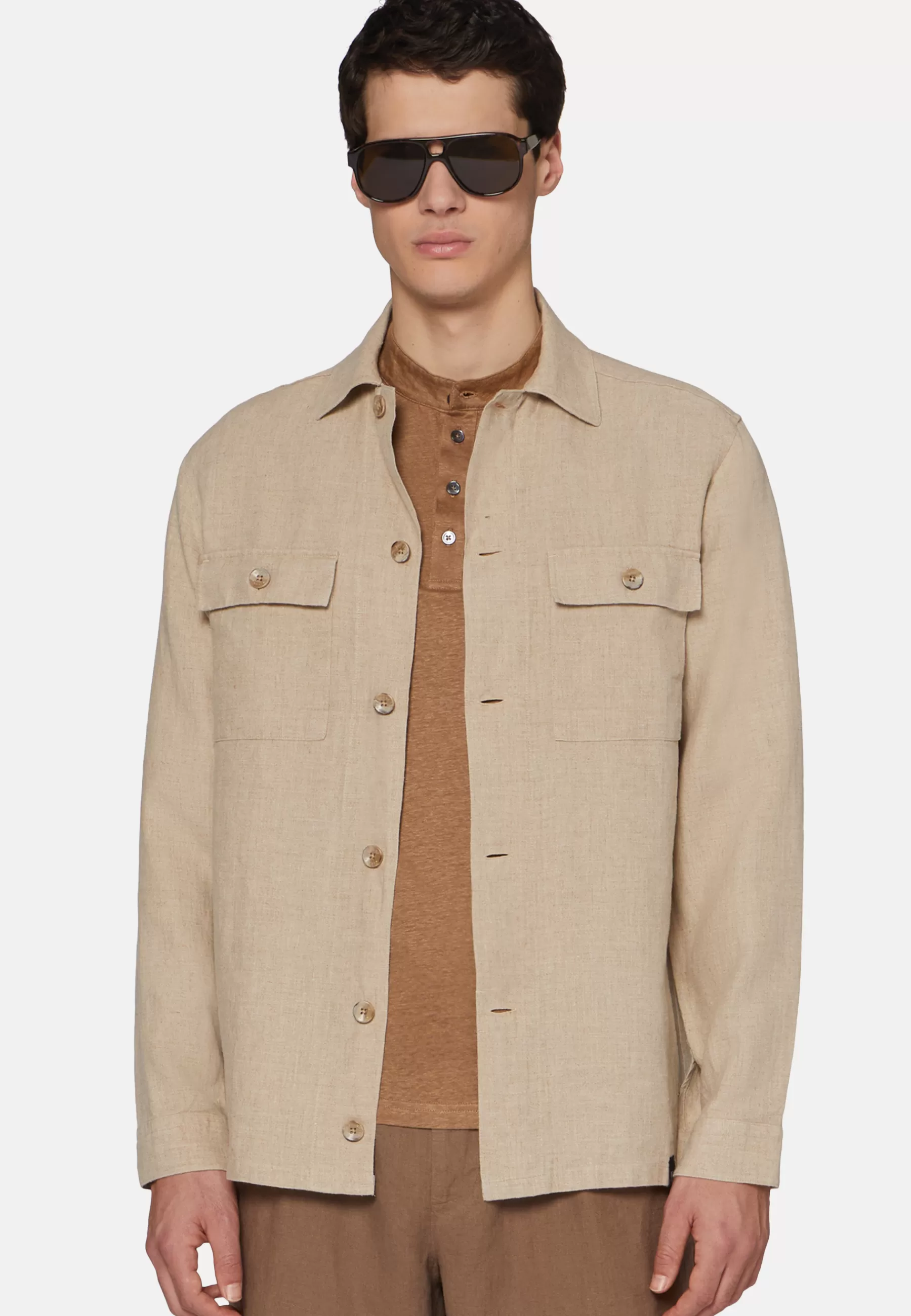 Overshirts | Casual Shirts^Boggi Milano Linen Camp Overshirt Sand