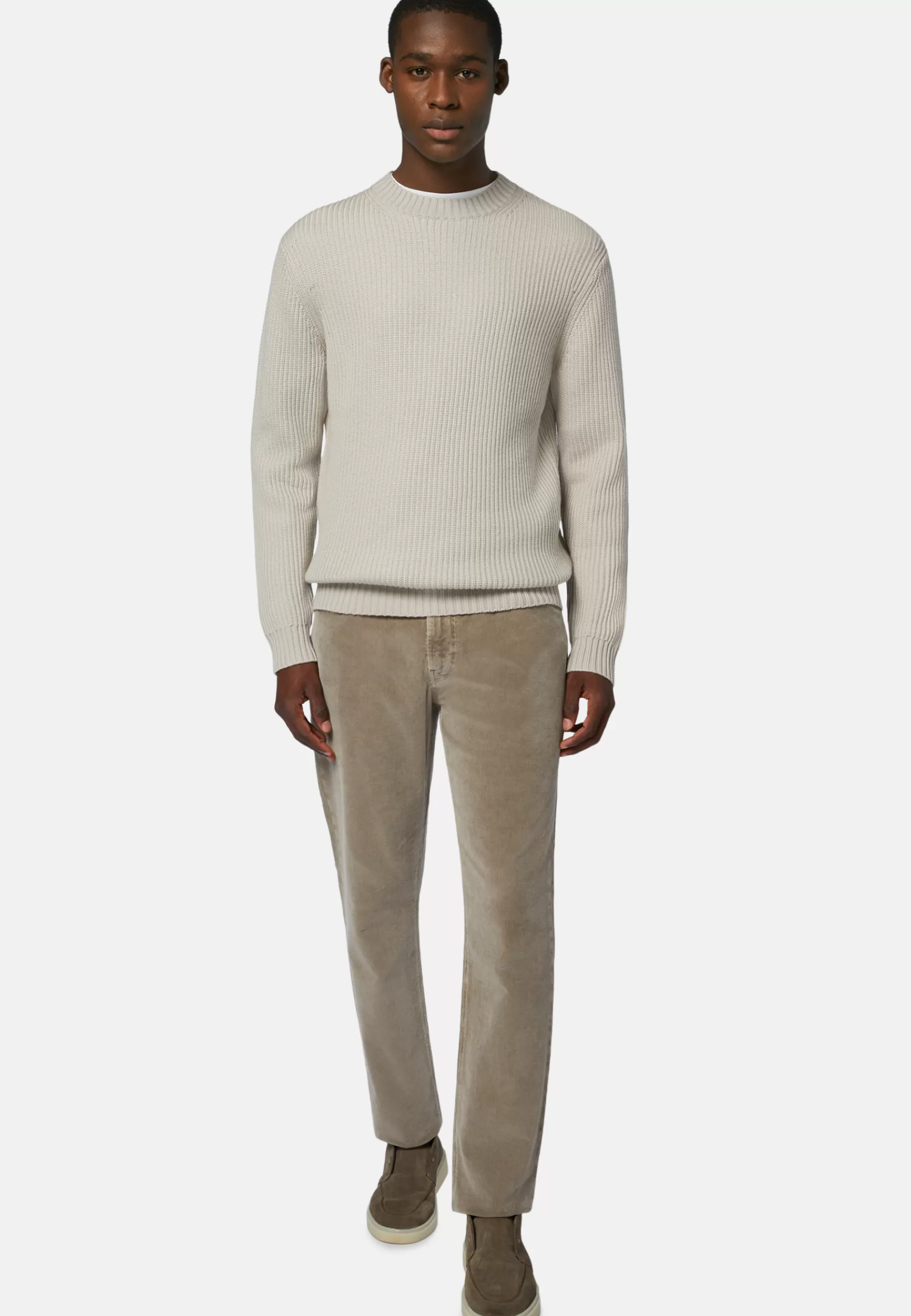 Knitwear^Boggi Milano Merino Wool Crew Neck Jumper Sand