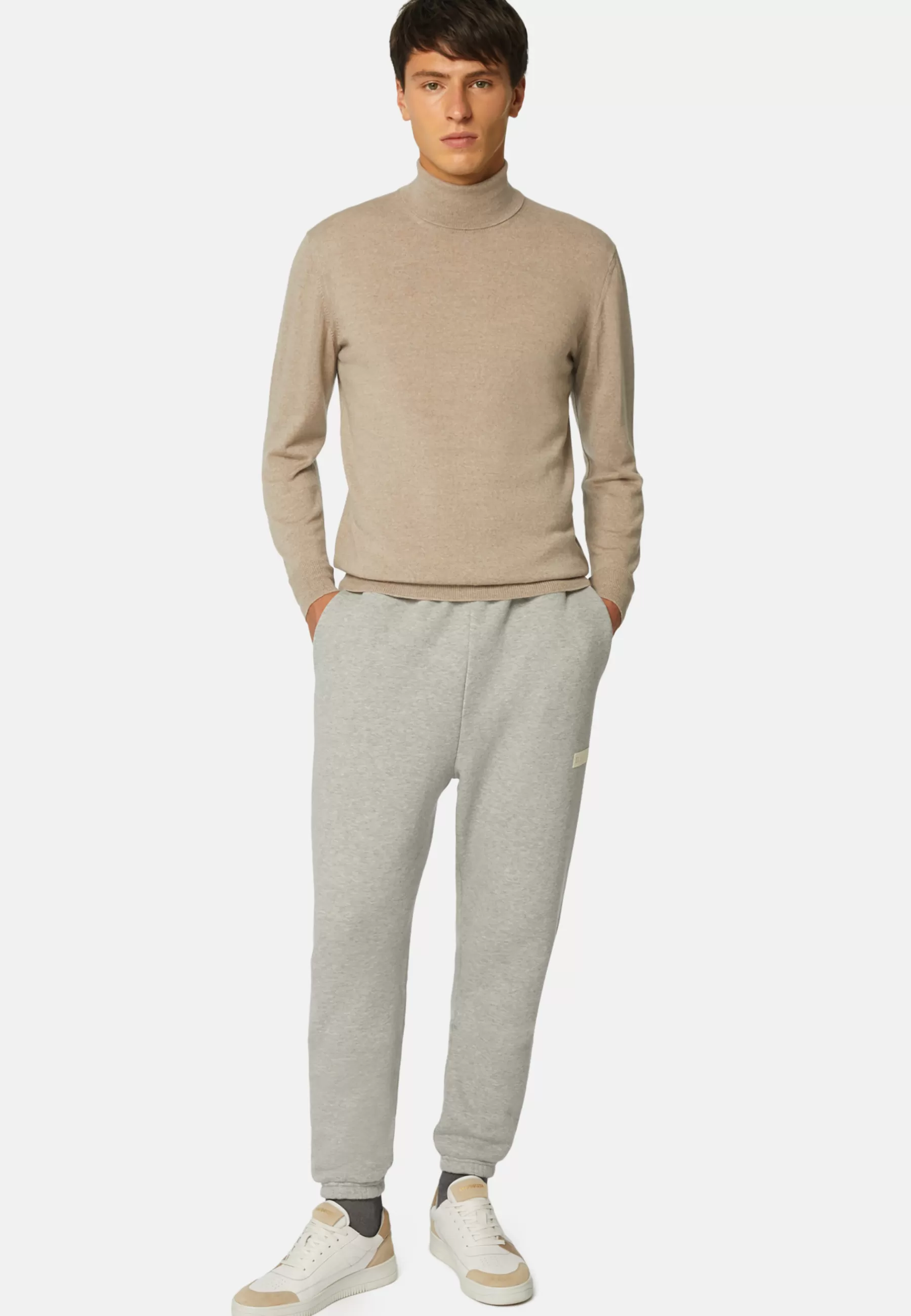 Knitwear^Boggi Milano Merino Wool Polo Neck Jumper Sand