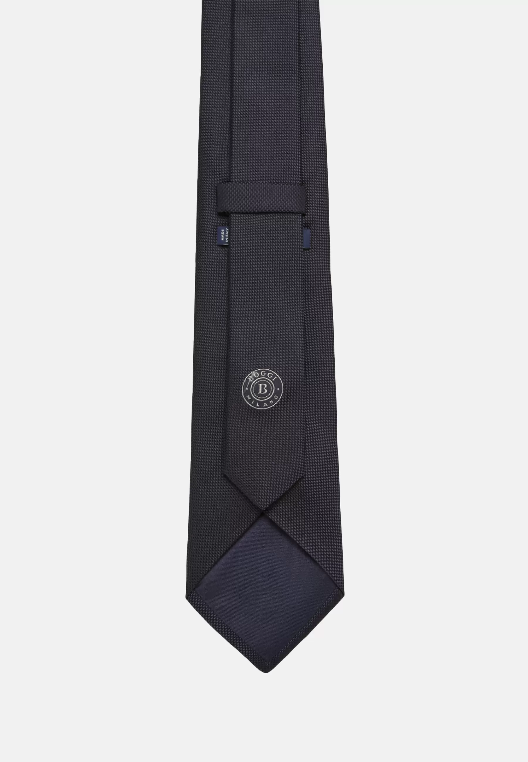 Ties^Boggi Milano Silk Jacquard Tie Navy blue